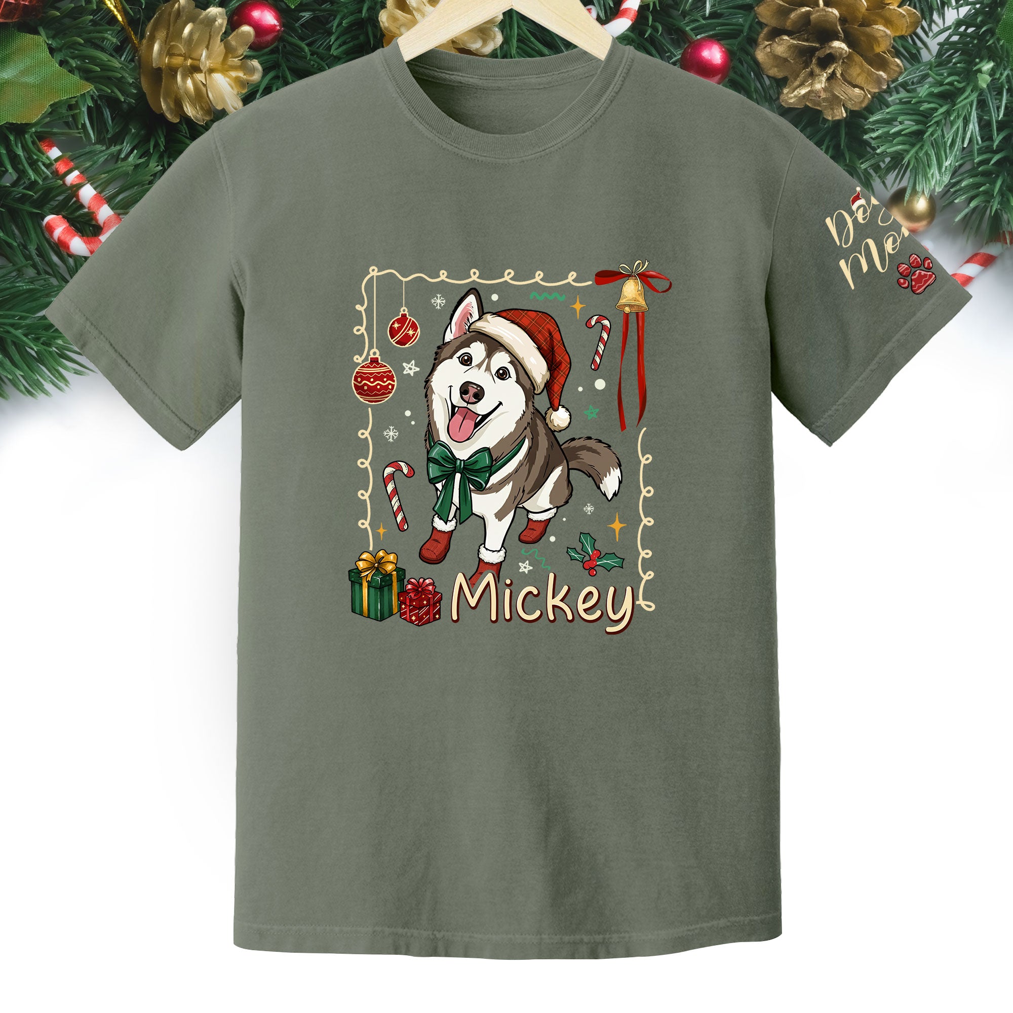 Personalized Dog Mom Shirt, Christmas Shirts For Women, Dog Mom Gift