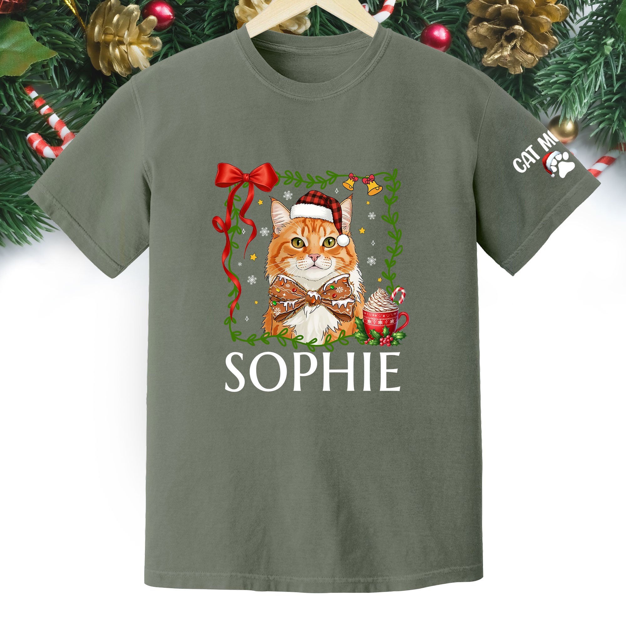 Custom Pet Christmas Shirt – Personalized Cat Photo Tee, Funny Holiday Gift for Cat Lovers