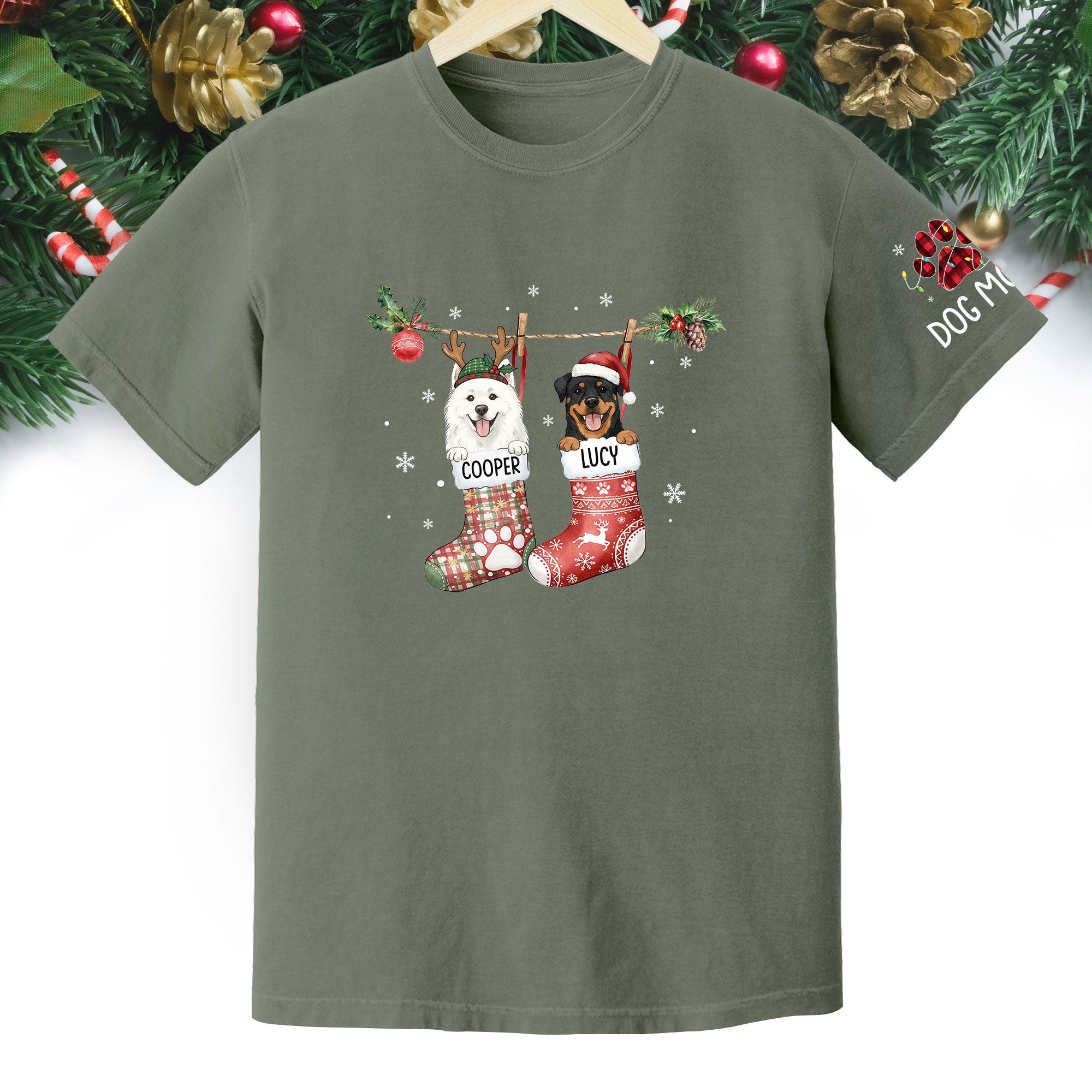 Custom Dog Lover Tee – Personalized Christmas Shirt, Cute Gift for Pet Lovers