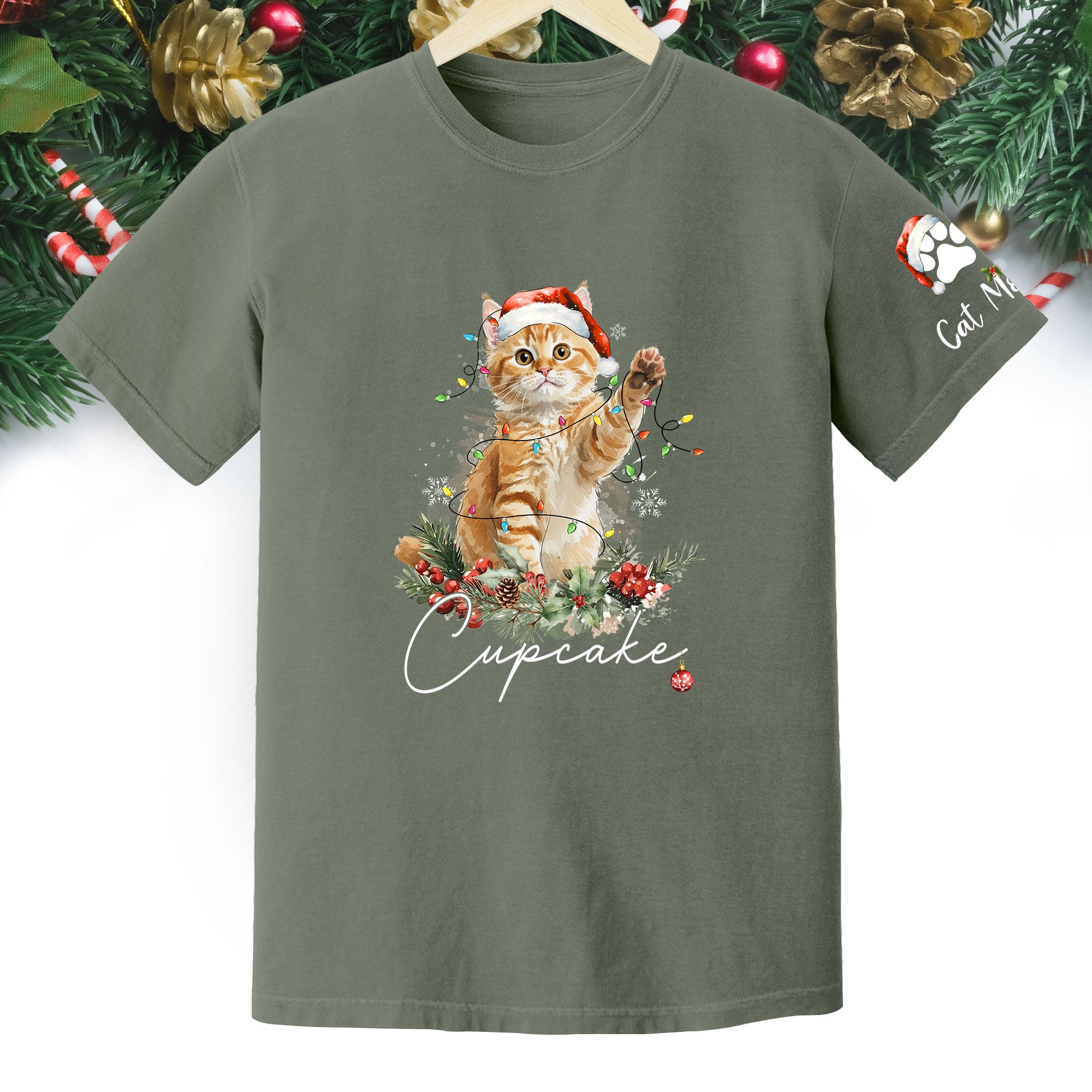 Custom Cat Lover T-Shirt – Personalized Pet Photo Christmas Shirt, Cute Gift for Pet Lovers
