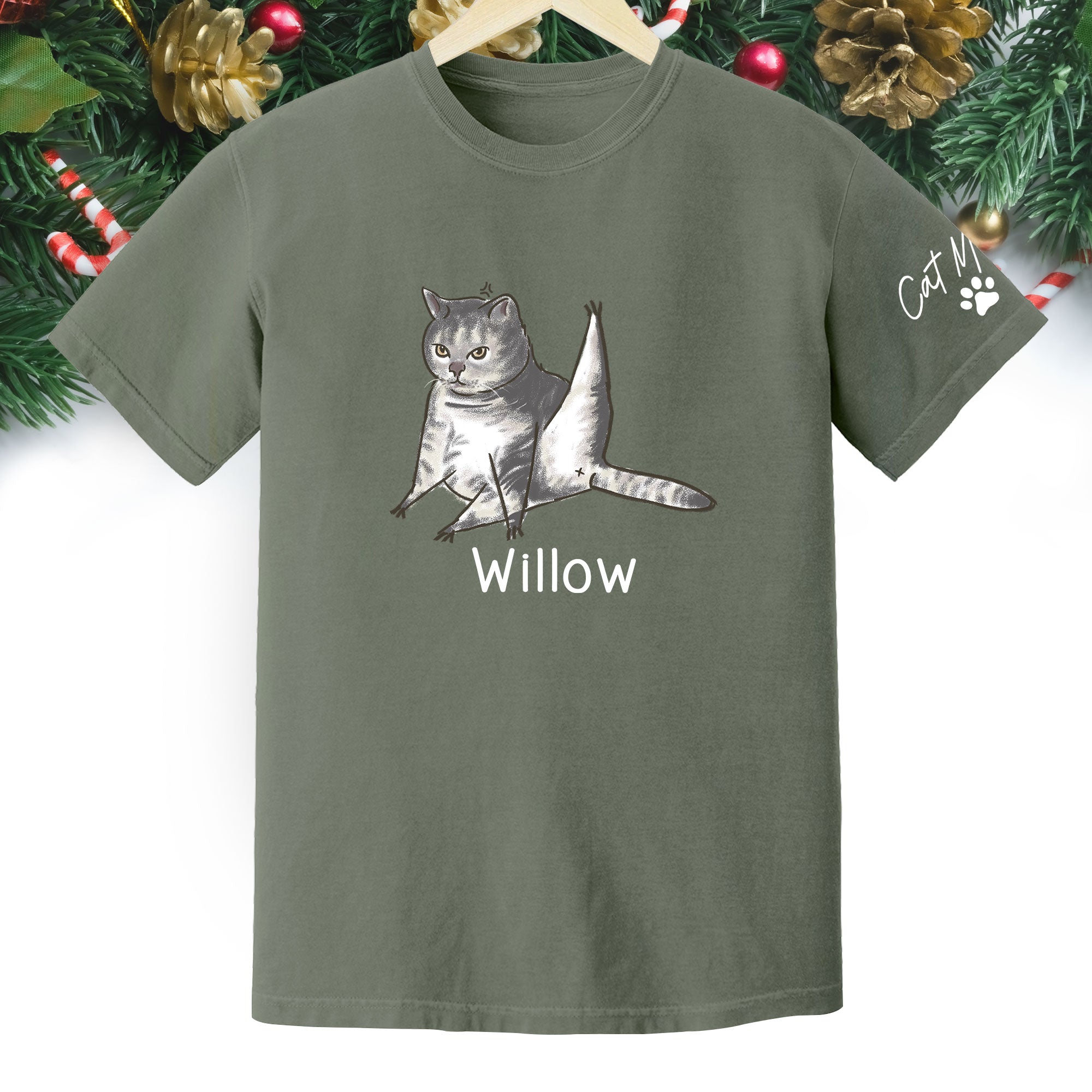 Custom Cat Mom T-Shirt – Personalized Funny Cat Shirt with Pet Photo & Name, Unique Gift for Cat Lovers