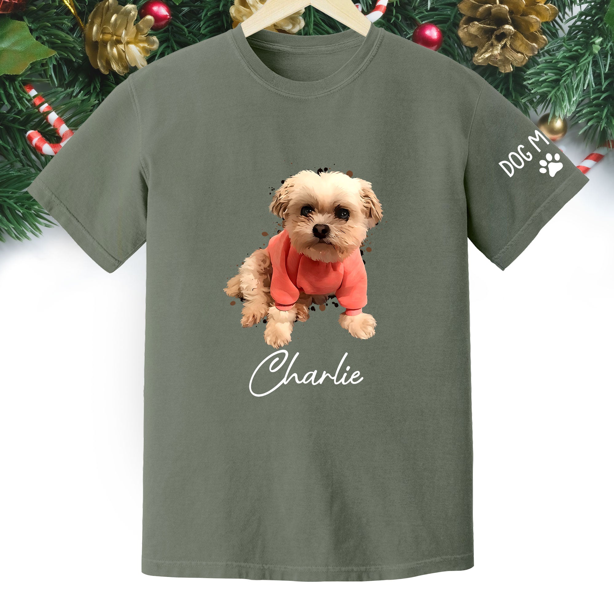 Personalized Dog Mom T-Shirt – Custom Dog Photo Shirt with Pet Name, Cute Gift for Pet Lovers