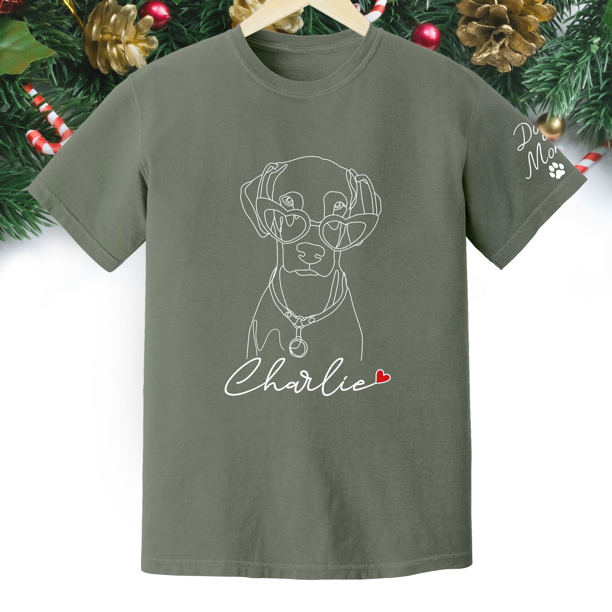 Personalized Dog Mom T-Shirt – Custom Pet Photo Shirt, Cute Christmas Gift for Dog Lovers