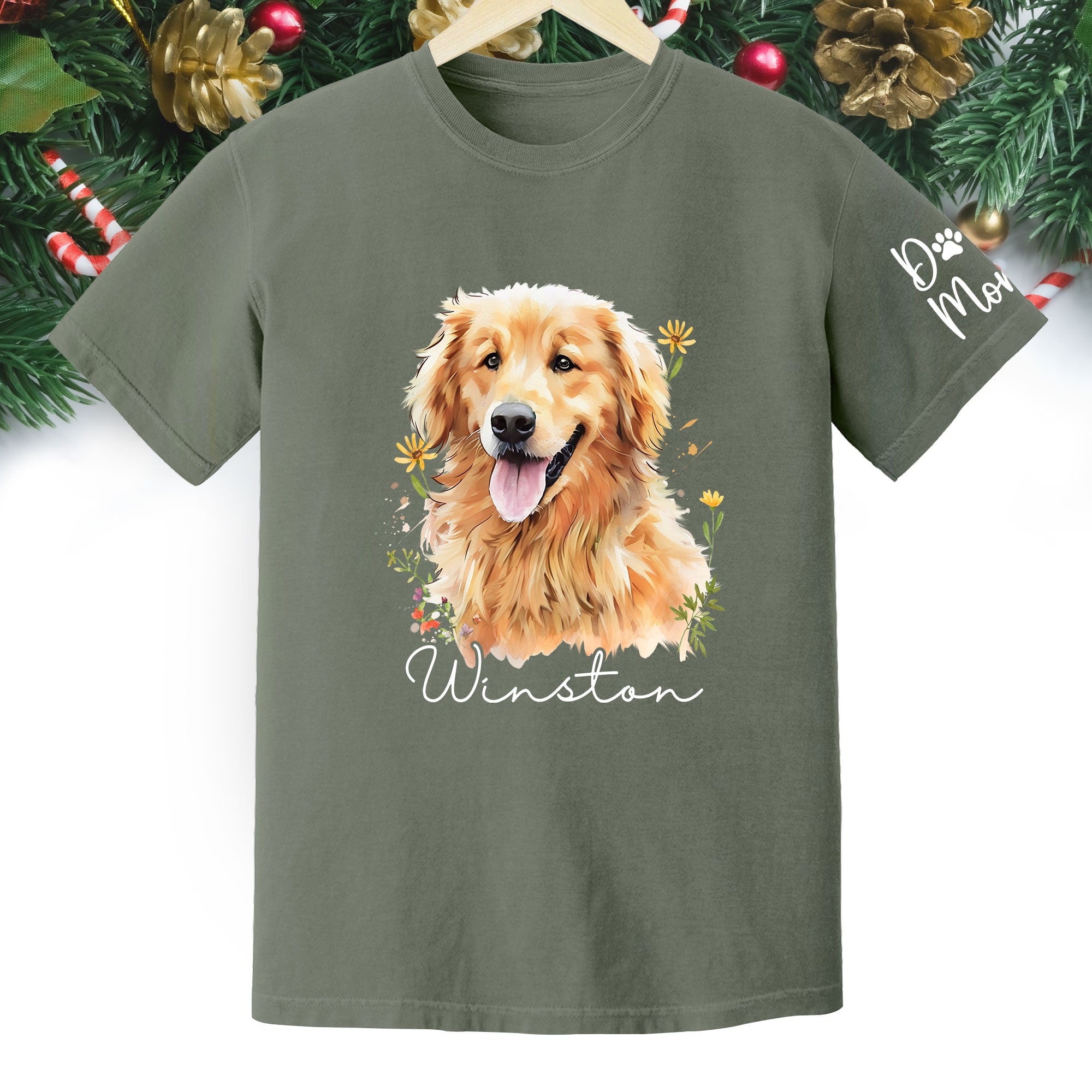 Custom Pet Portrait T-Shirt – Personalized Dog Lover Tee, Unique Gift for Dog Mom & Dog Dad