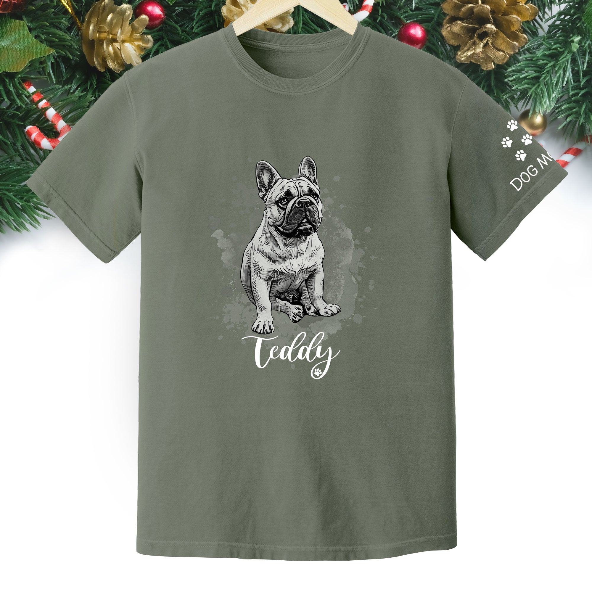 Custom Dog Mom T-Shirt – Personalized Pet Portrait Tee from Photo, Unique Gift for Dog Lovers