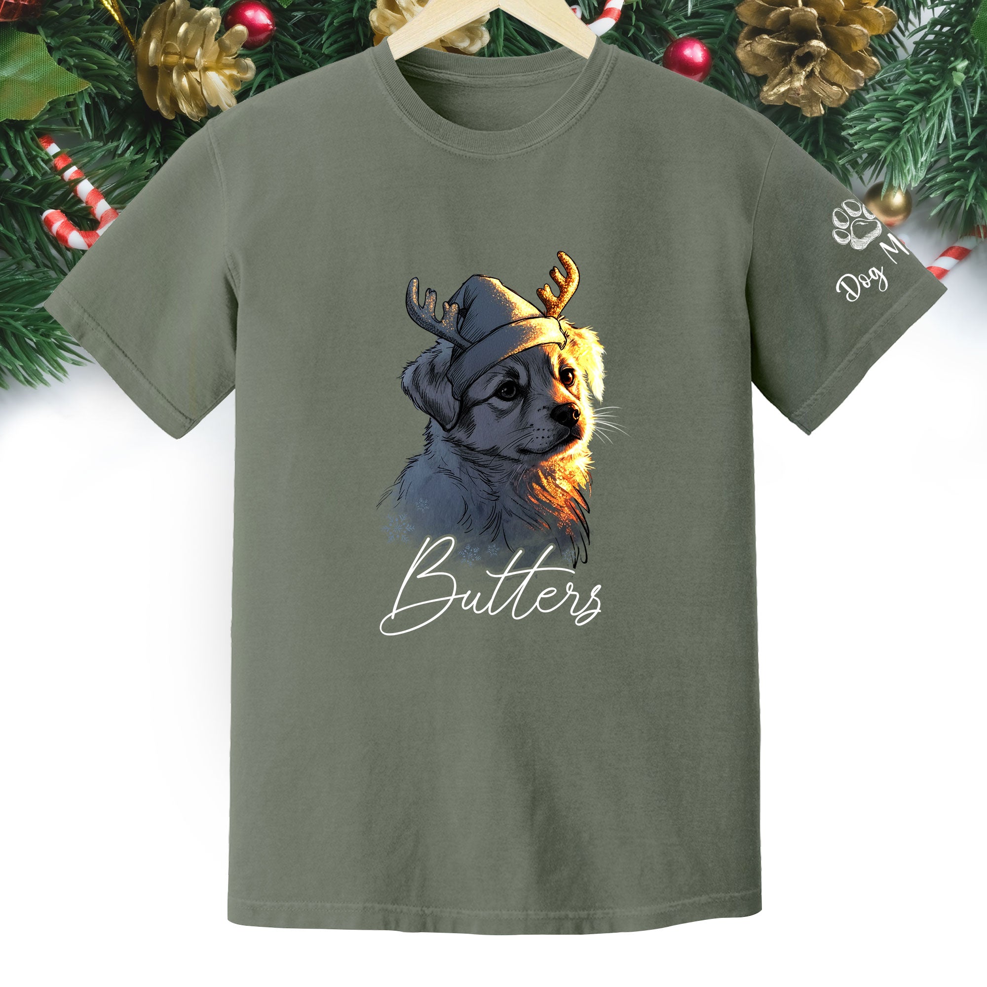 Festive Dog Mom Tee – Christmas Shirt for Women Who Love Their Pup