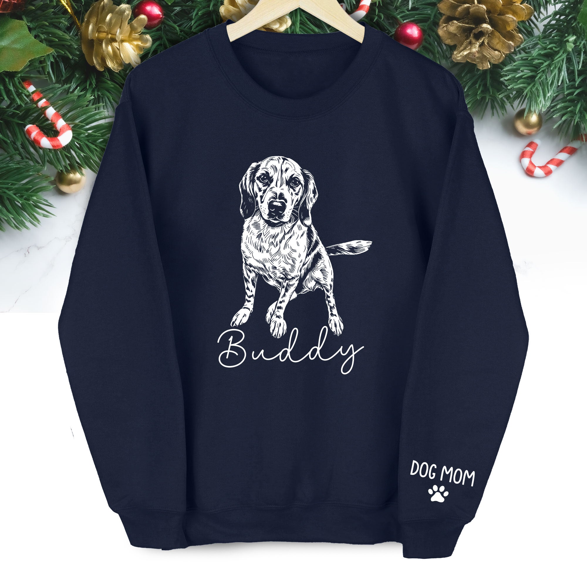 Custom Dog Mom Sweatshirt – Personalized with Your Dog’s Picture, Great Gift for Dog Lovers