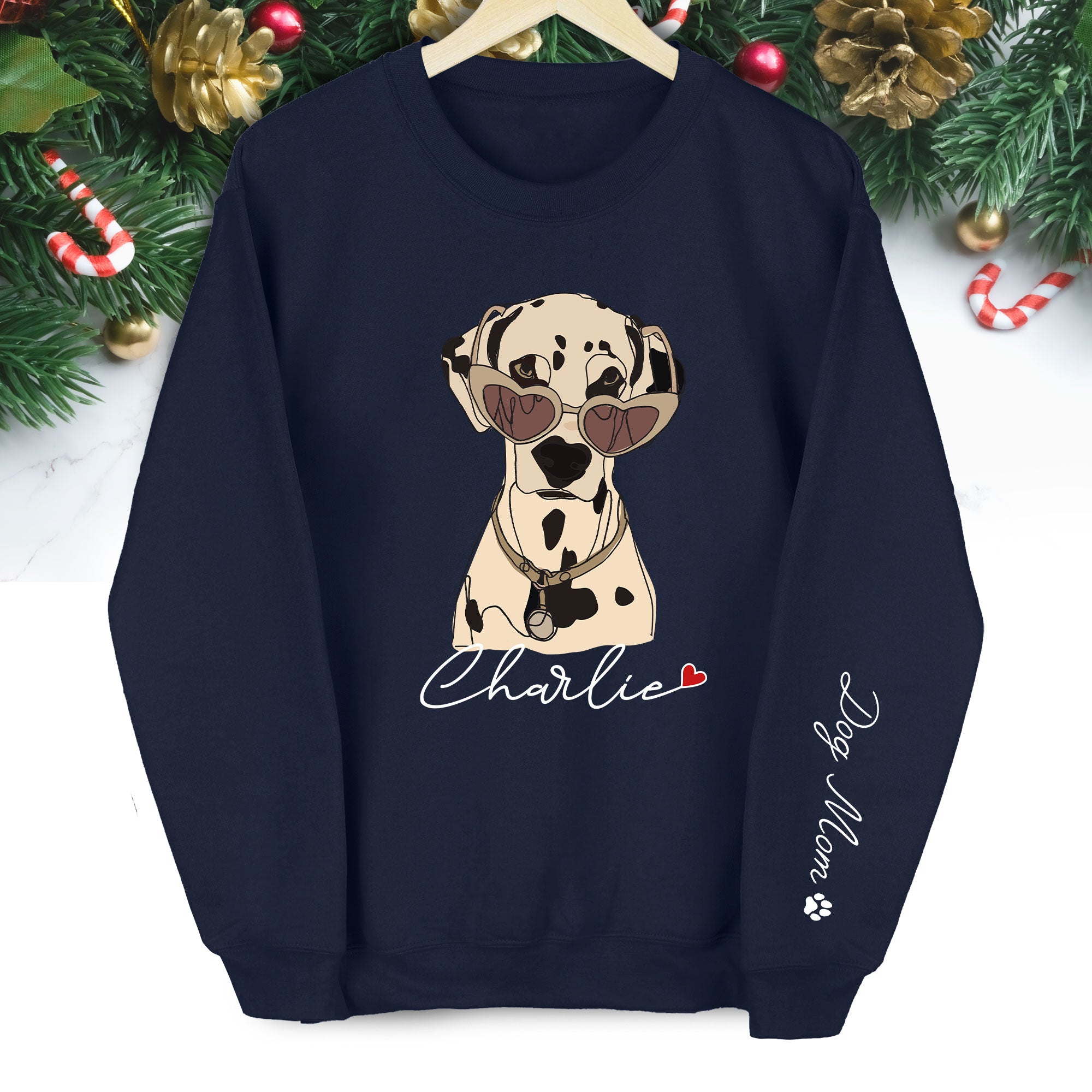 Custom Dog Sweatshirt – Personalized Pet Design with Your Dog’s Minimalist Portrait