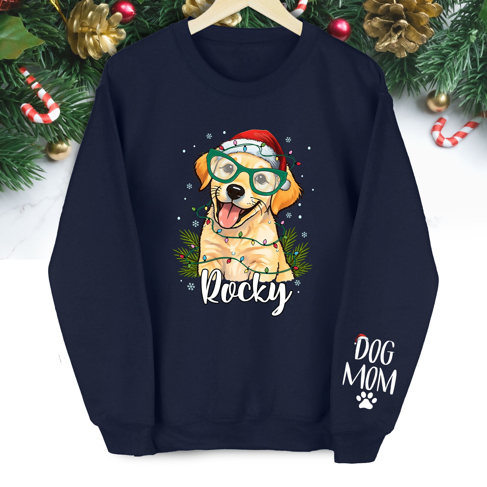 Custom Pet Portrait Sweatshirt – Funny Holiday Dog Gift