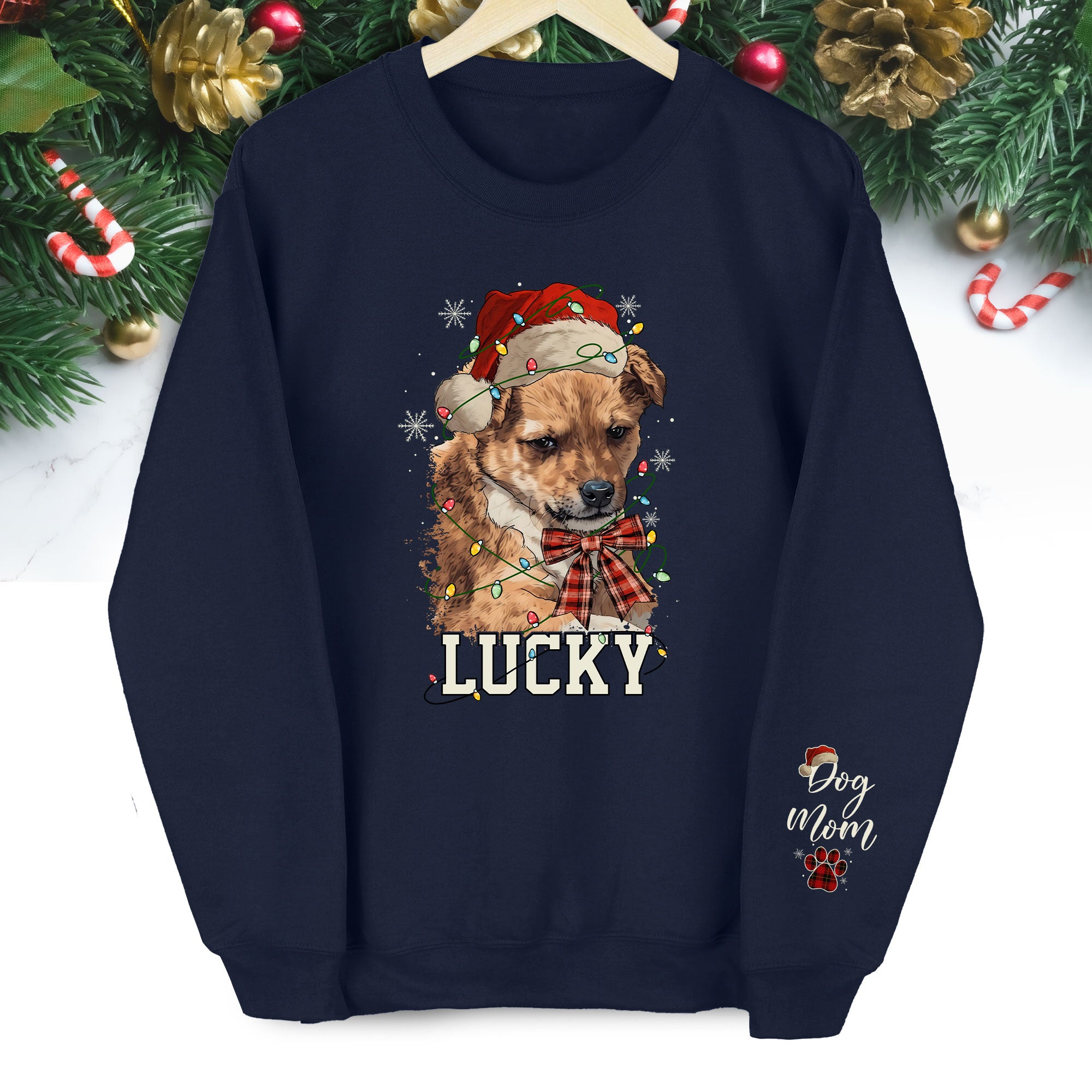 Custom Dog Christmas Sweatshirt – Personalized Pet Gift