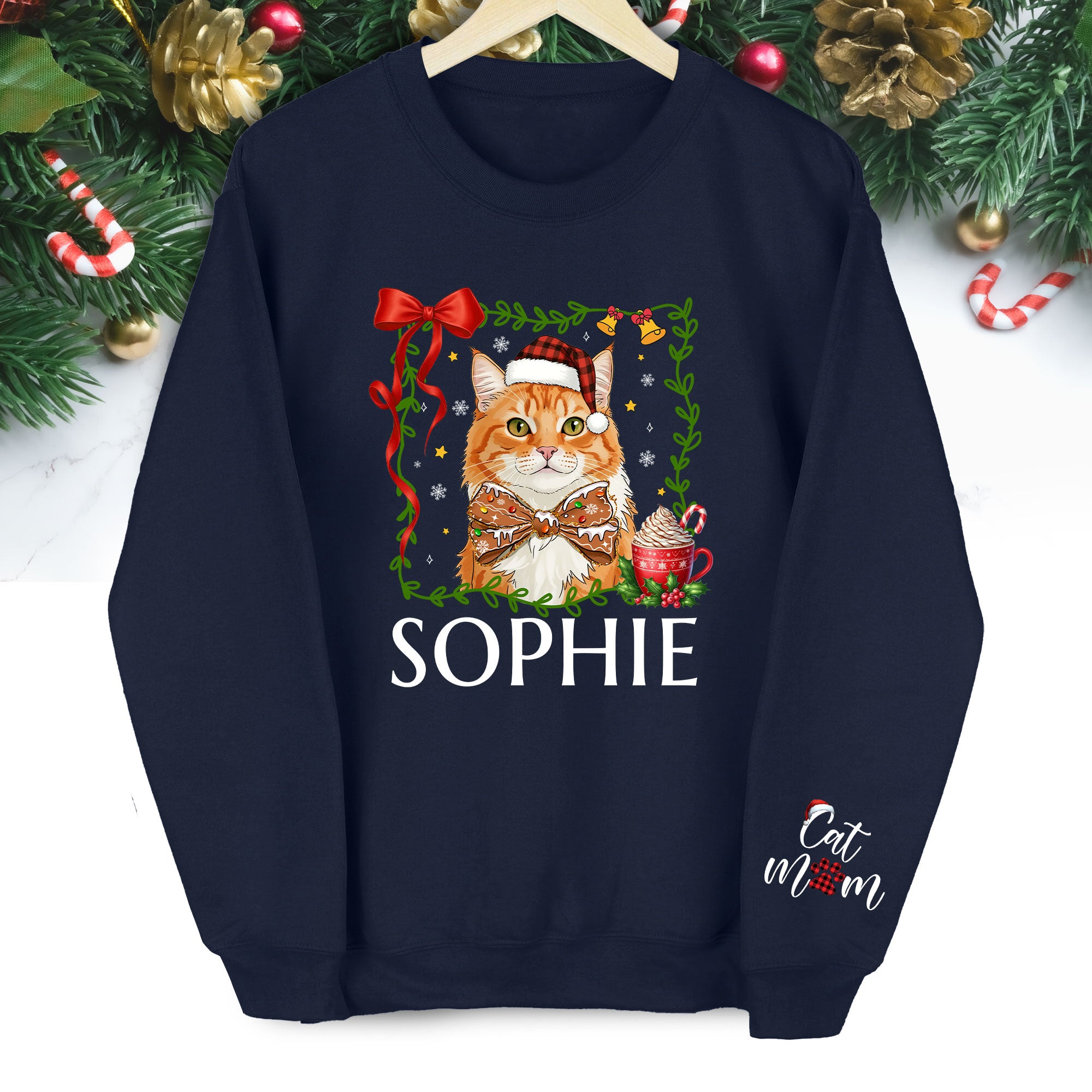 Personalized Cat Mom Sweatshirt – Holiday Sweatshirt for Women