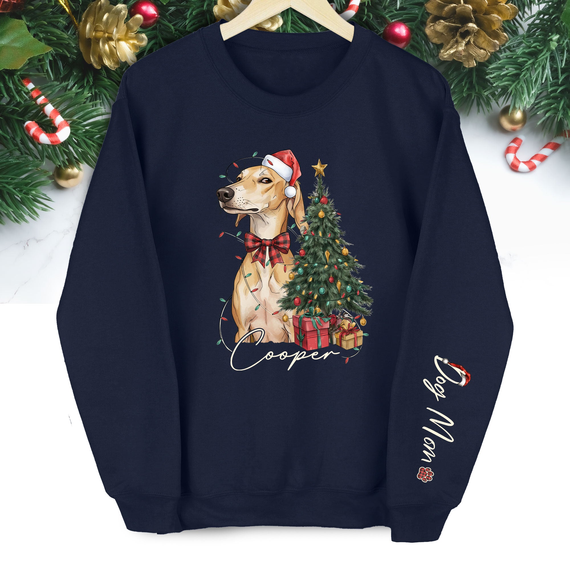Personalized Dog Mom Sweatshirt, Christmas Sweatshirts For Women, Dog Mom Gift