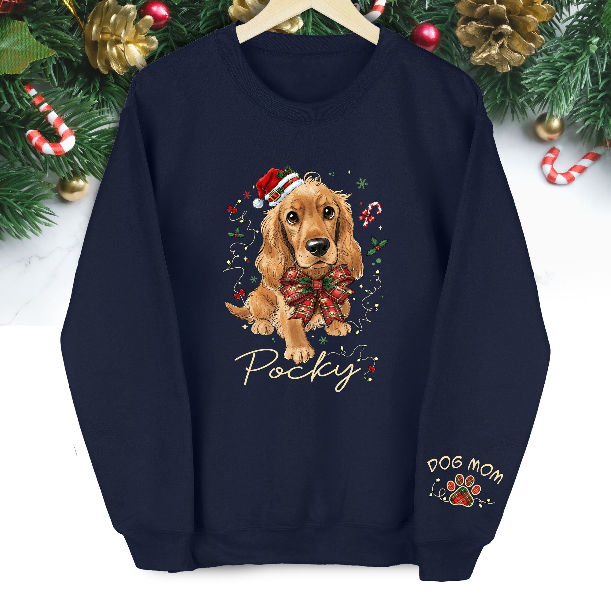 Dog Mom Christmas Sweatshirt – Custom Pet Lover Gift