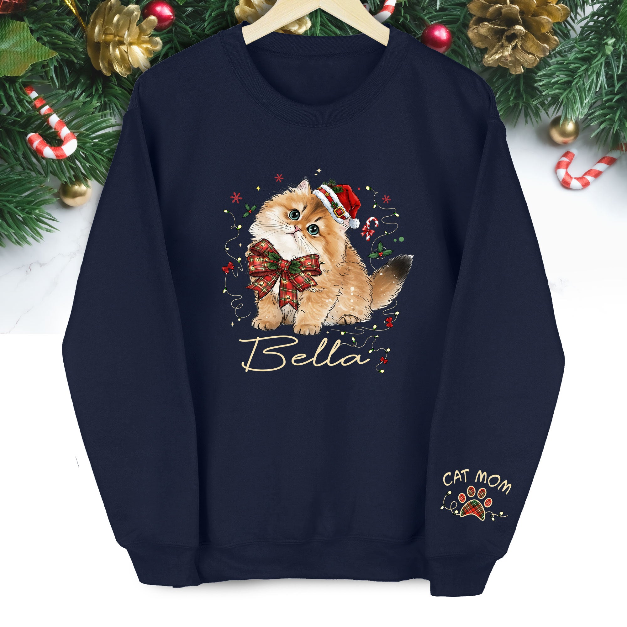 Custom Pet Lover Sweatshirt – Handmade Christmas Gift for Women & Cat Moms