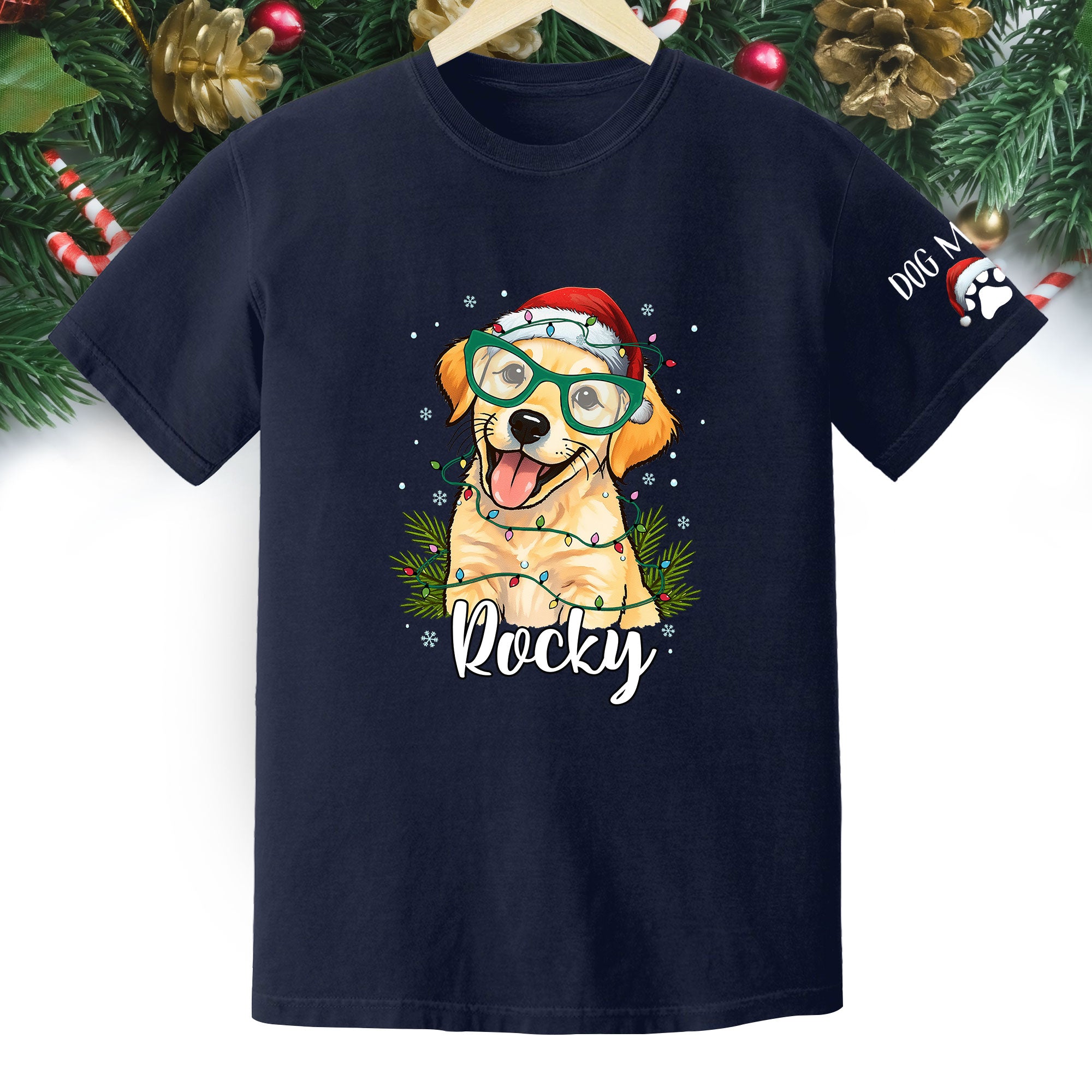 Custom Pet Christmas Shirt – Personalized Dog T-Shirt, Cute Holiday Gift for Pet Lovers