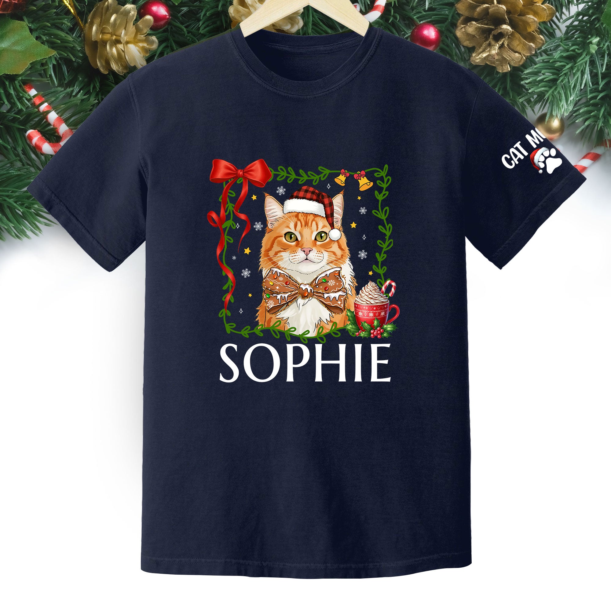 Custom Pet Christmas Shirt – Personalized Cat Photo Tee, Funny Holiday Gift for Cat Lovers