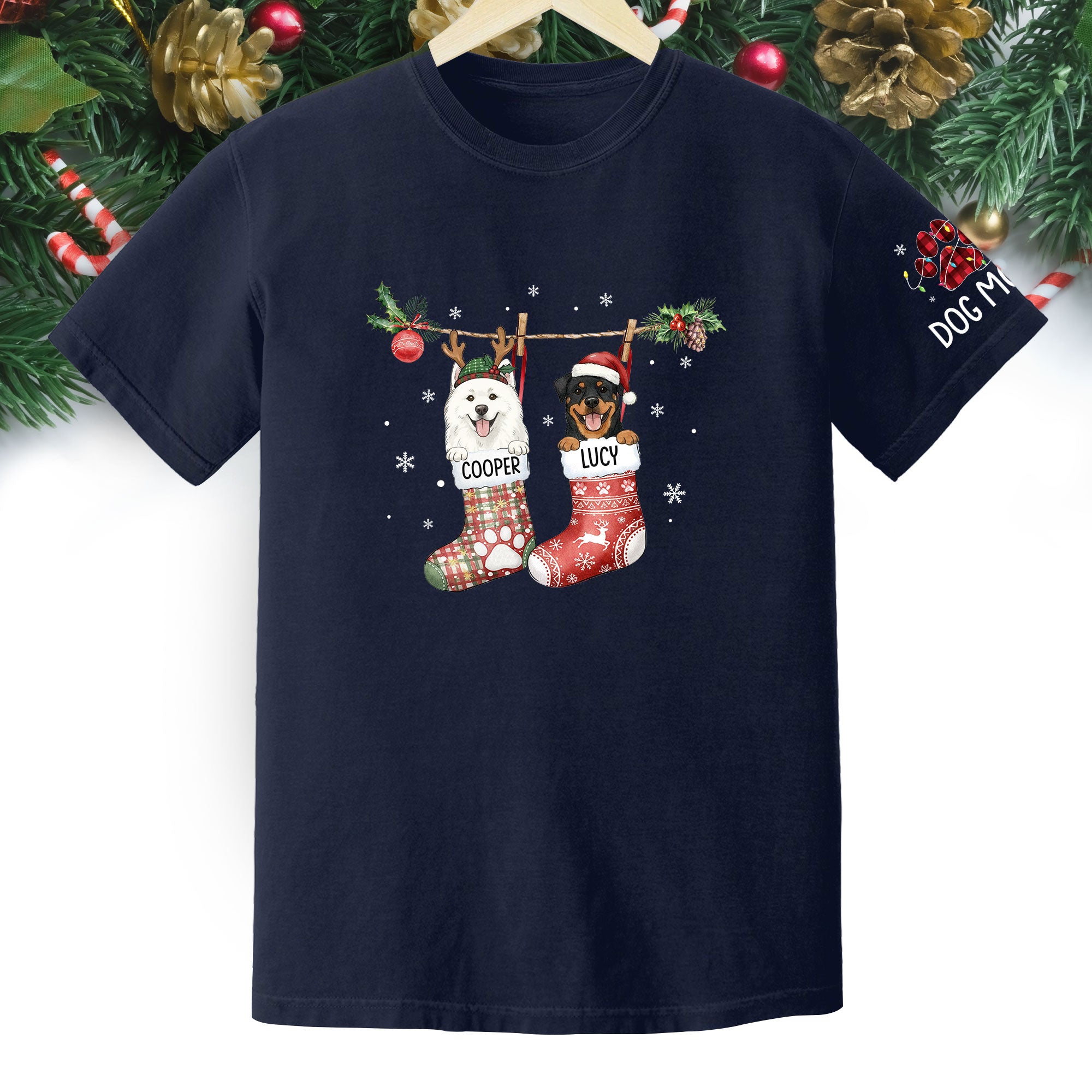 Custom Dog Lover Tee – Personalized Christmas Shirt, Cute Gift for Pet Lovers
