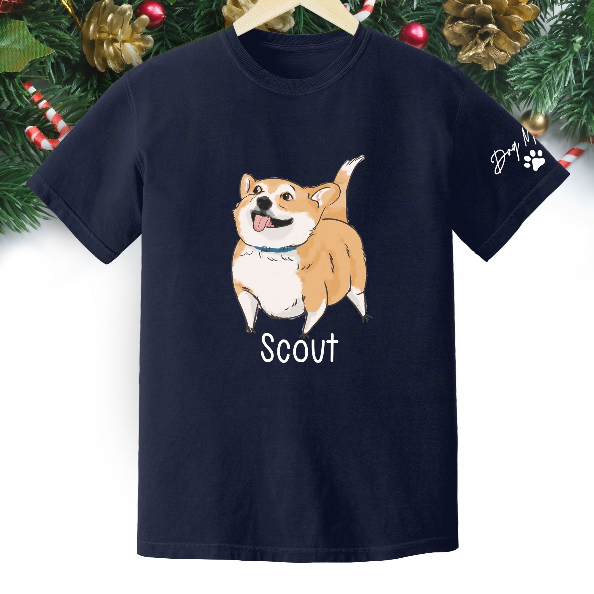 Custom Dog Mom T-Shirt – Personalized Dog Shirt with Pet Photo & Name, Cute Gift for Pet Lovers