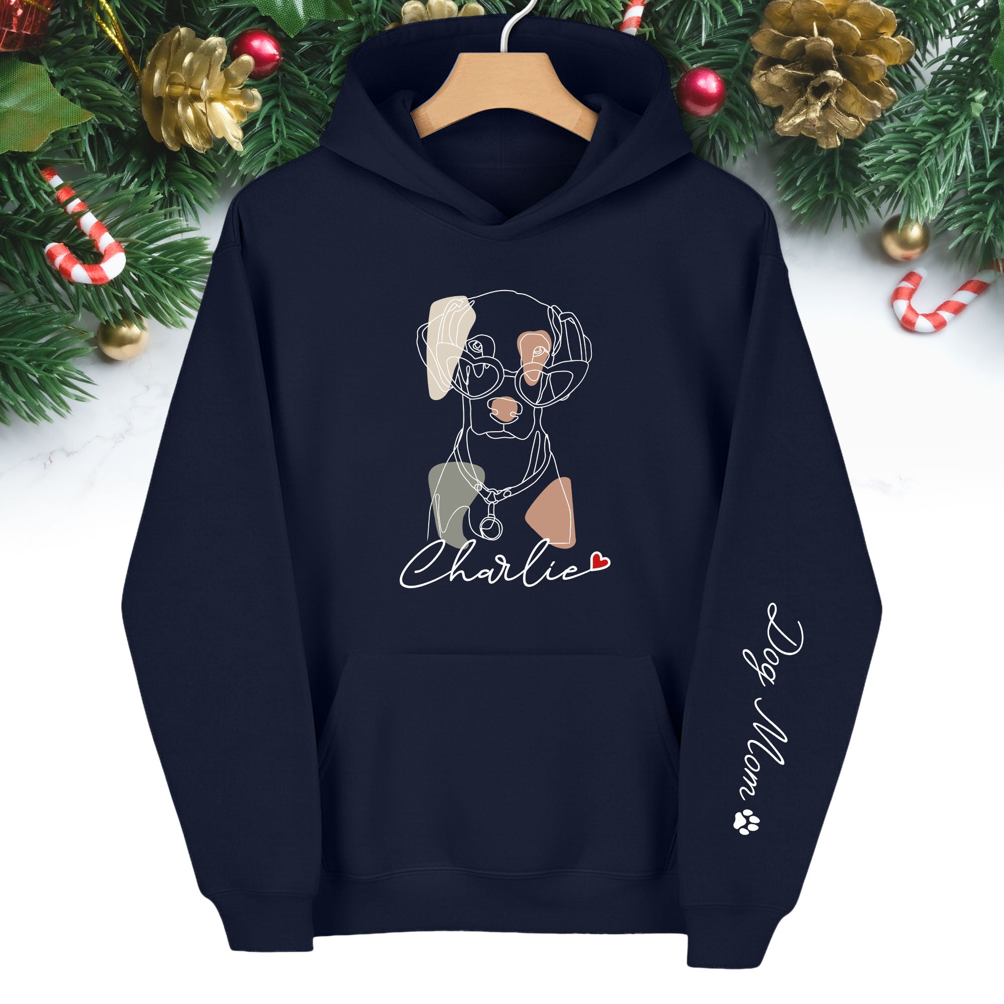 Custom Pet Line Art Hoodie – Personalized Dog & Cat Photo Gift for Pet Lovers