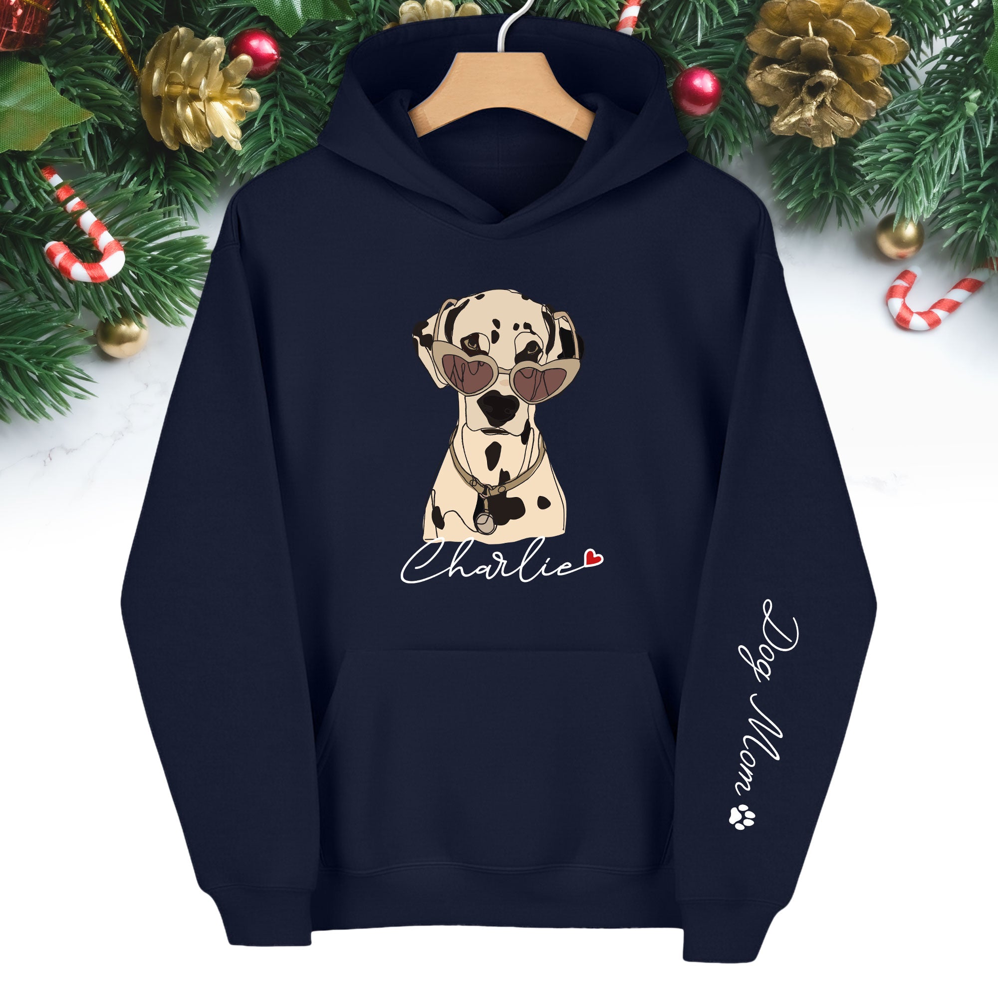 Personalized Dog Hoodie – Custom Pet Portrait with Name | Unique Gift for Pet Lovers