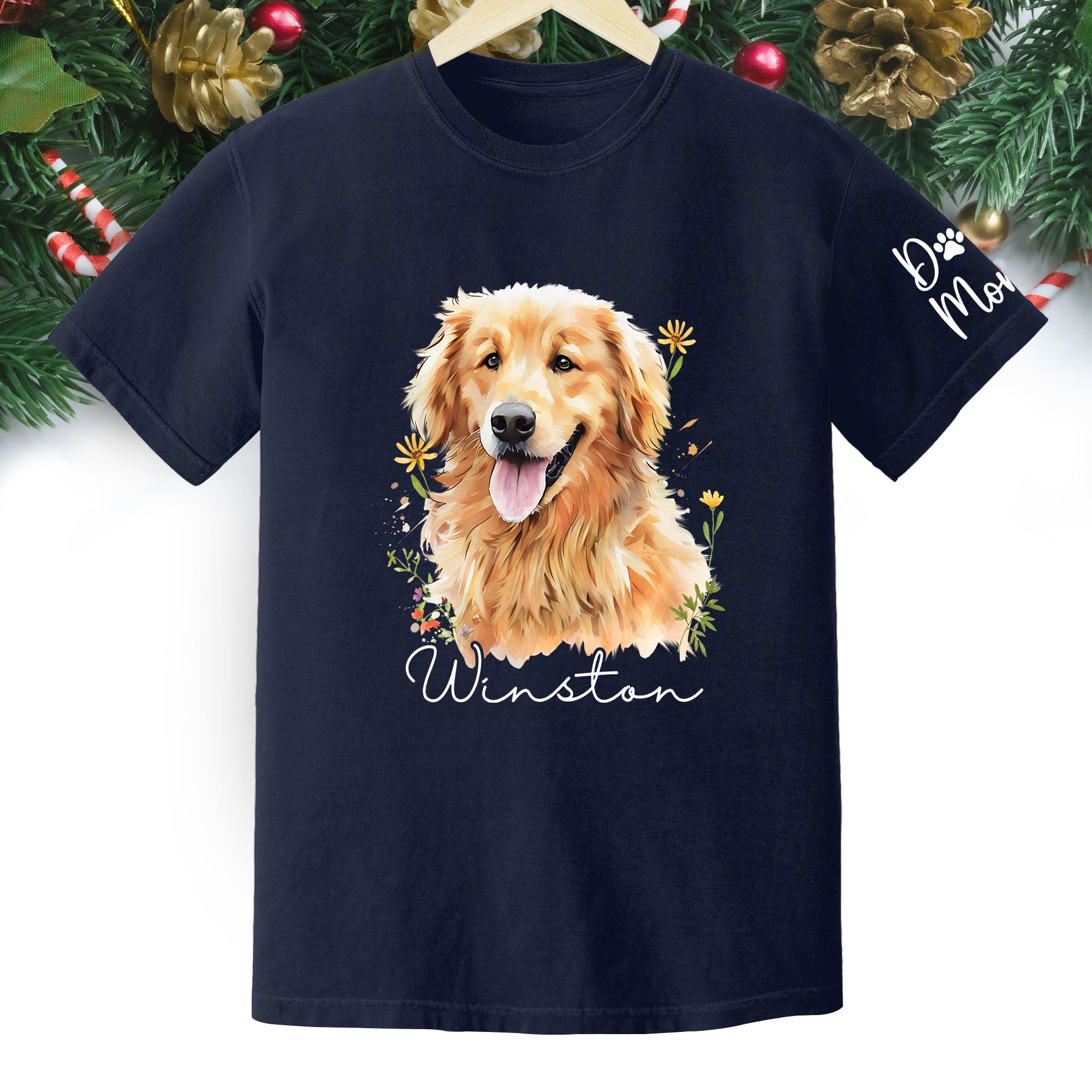 Custom Pet Portrait T-Shirt – Personalized Dog Lover Tee, Unique Gift for Dog Mom & Dog Dad