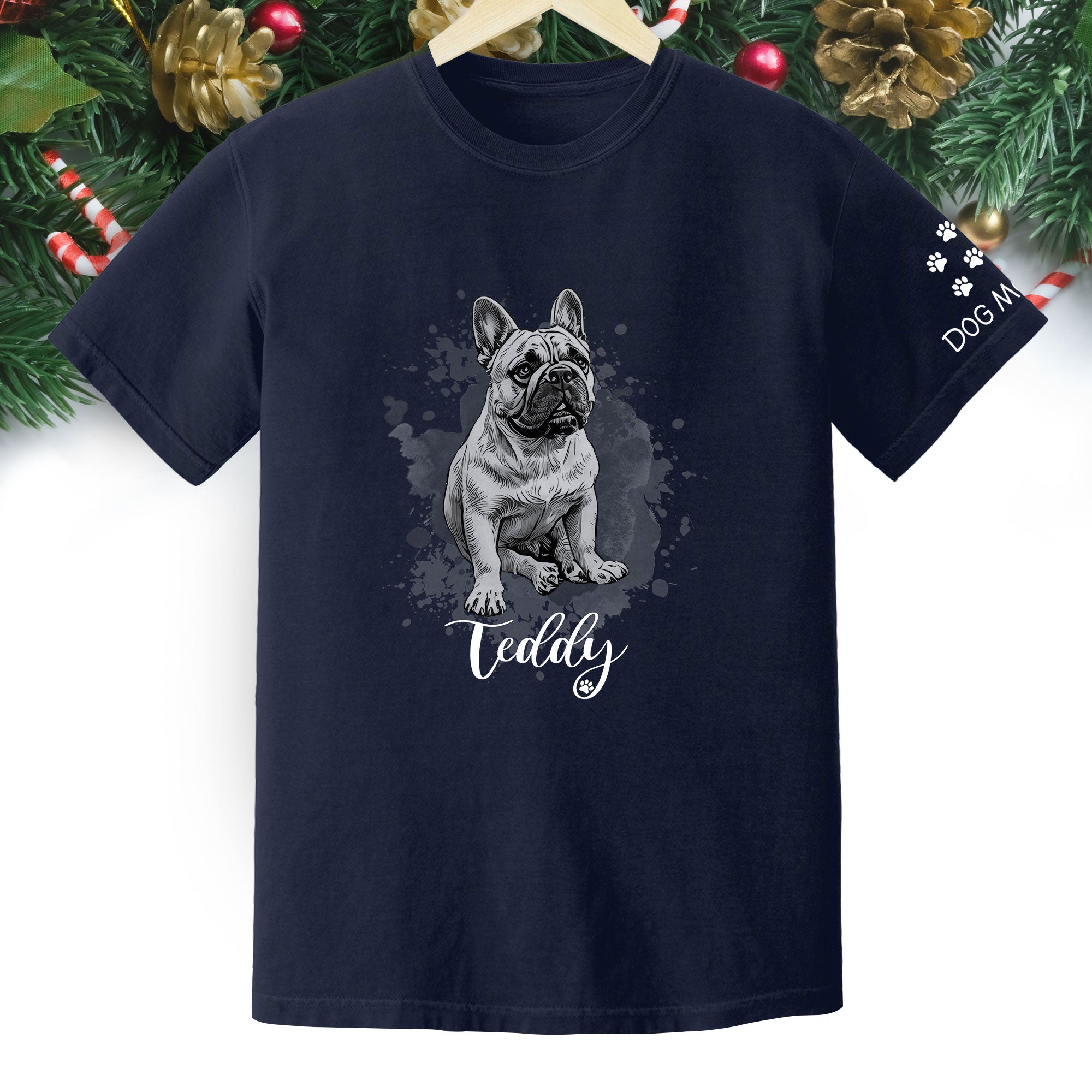Custom Dog Mom T-Shirt – Personalized Pet Portrait Tee from Photo, Unique Gift for Dog Lovers