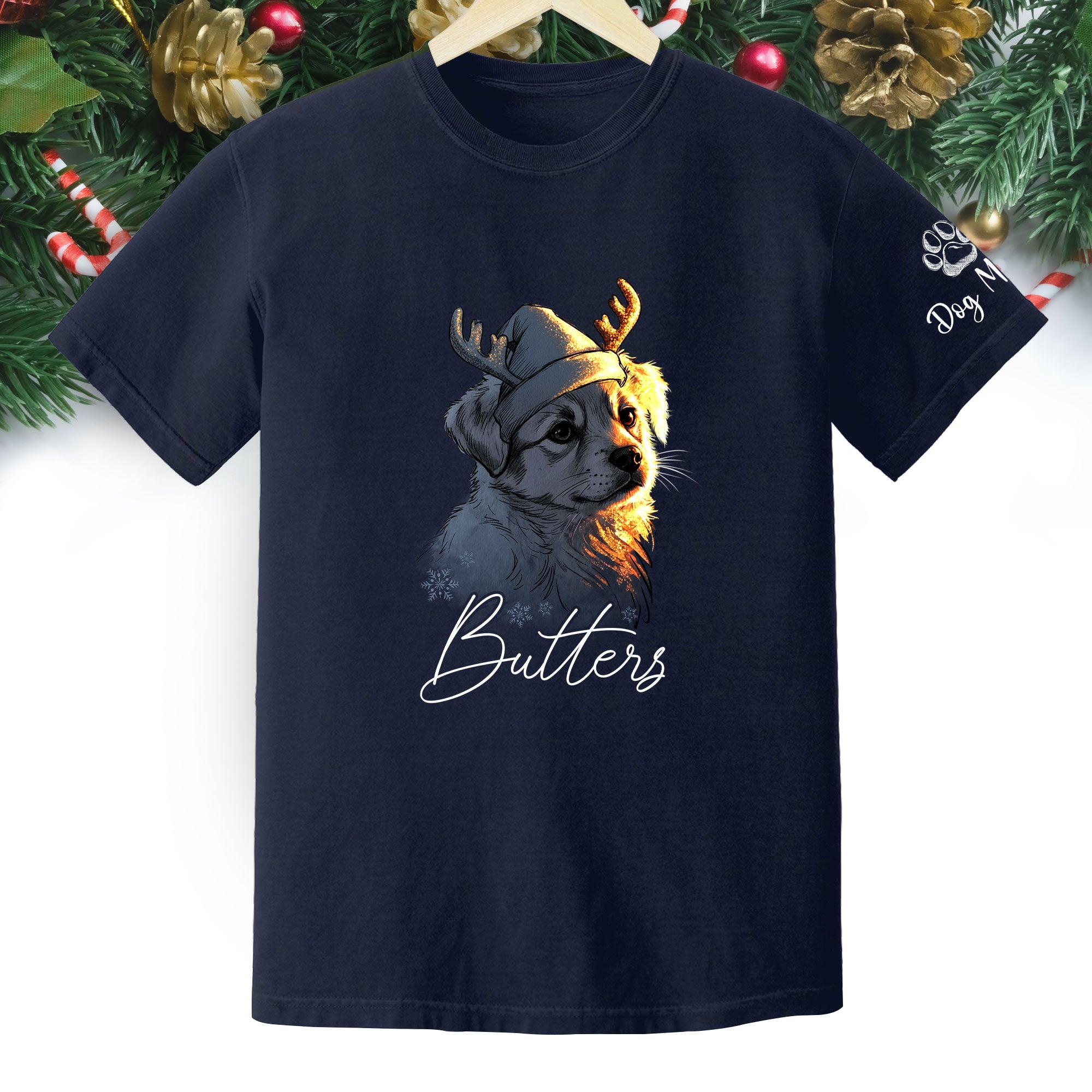 Festive Dog Mom Tee – Christmas Shirt for Women Who Love Their Pup