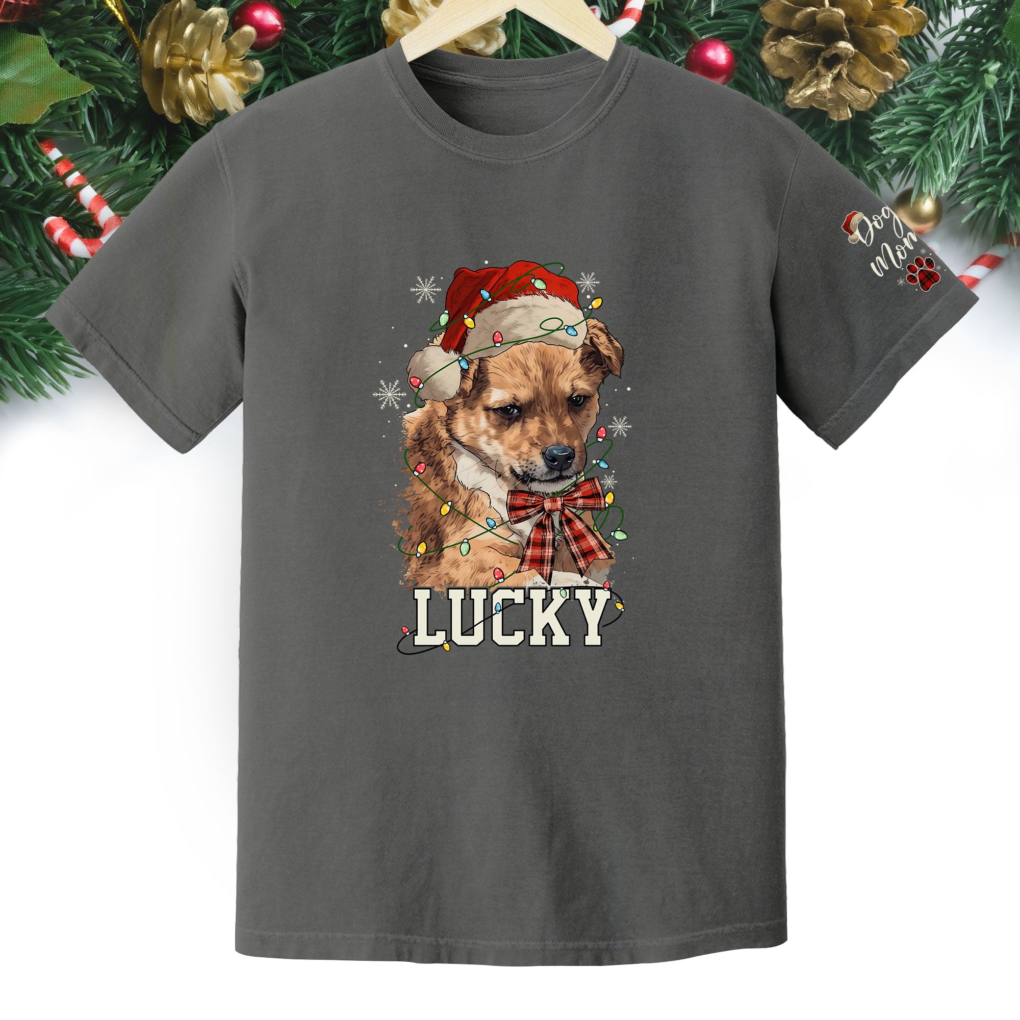 Custom Dog Shirt – Personalized Pet Photo T-Shirt, Holiday Gift for Dog Mom