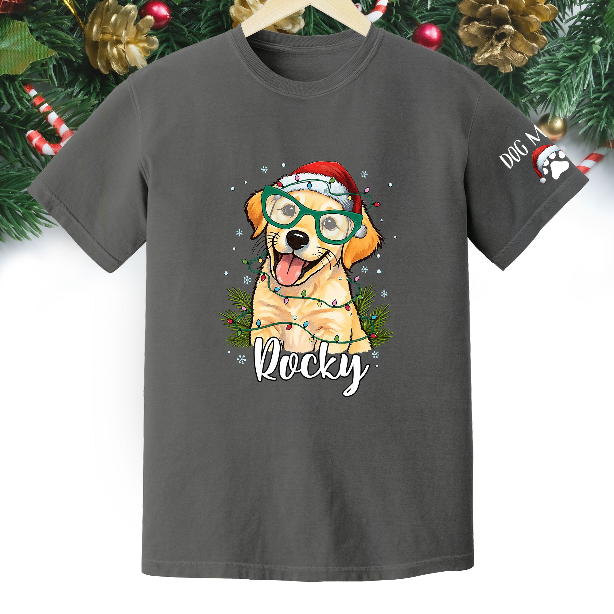 Custom Pet Christmas Shirt – Personalized Dog T-Shirt, Cute Holiday Gift for Pet Lovers