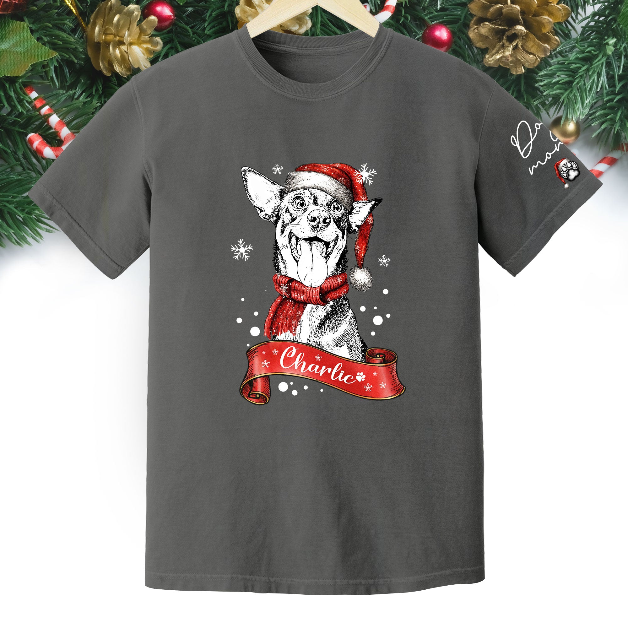Christmas Dog T-Shirt – Custom Pet Photo Shirt, Funny Personalized Gift for Pet Lover