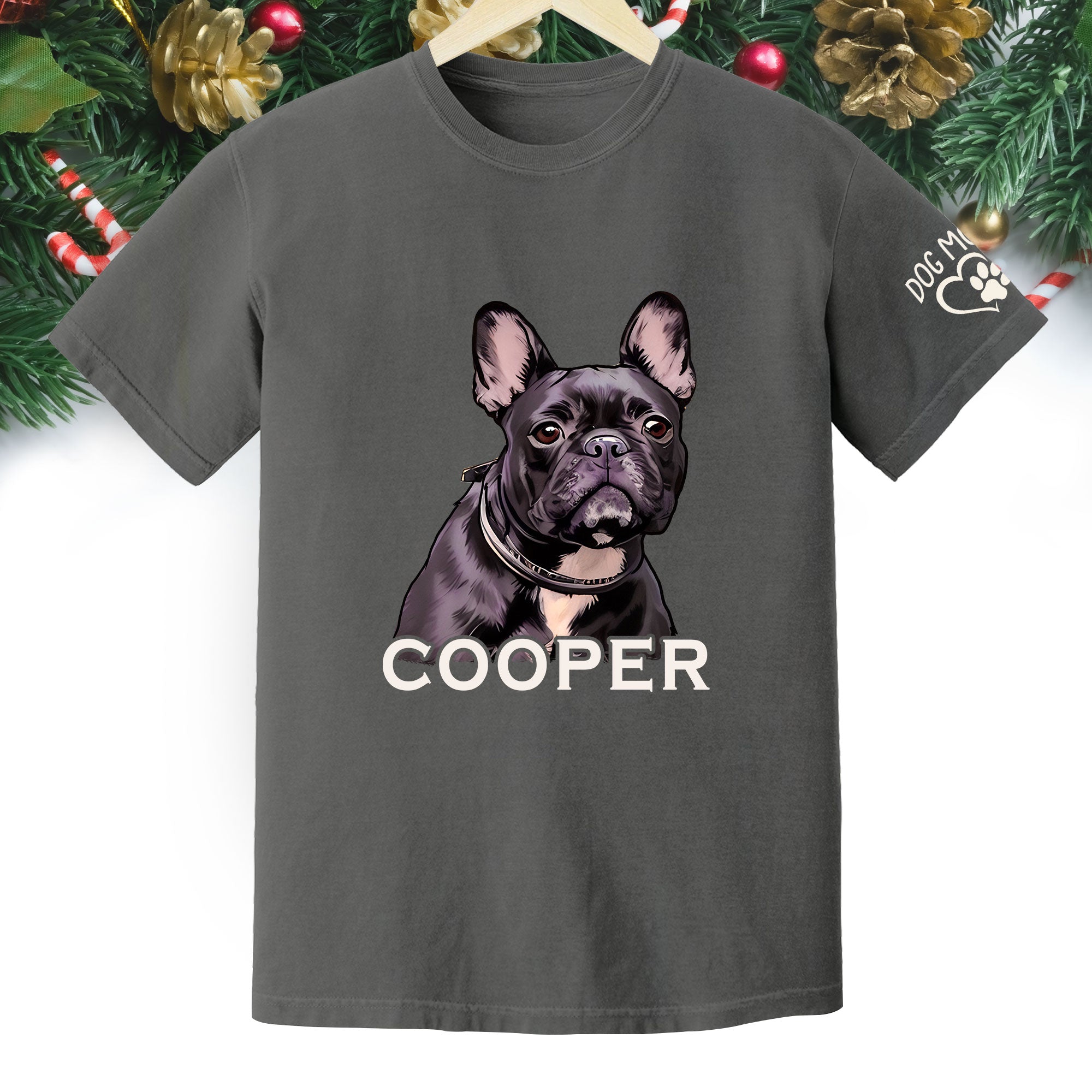 Custom Dog Mom T-Shirt – Personalized Pet Portrait & Name, Cute Dog Lover Gift