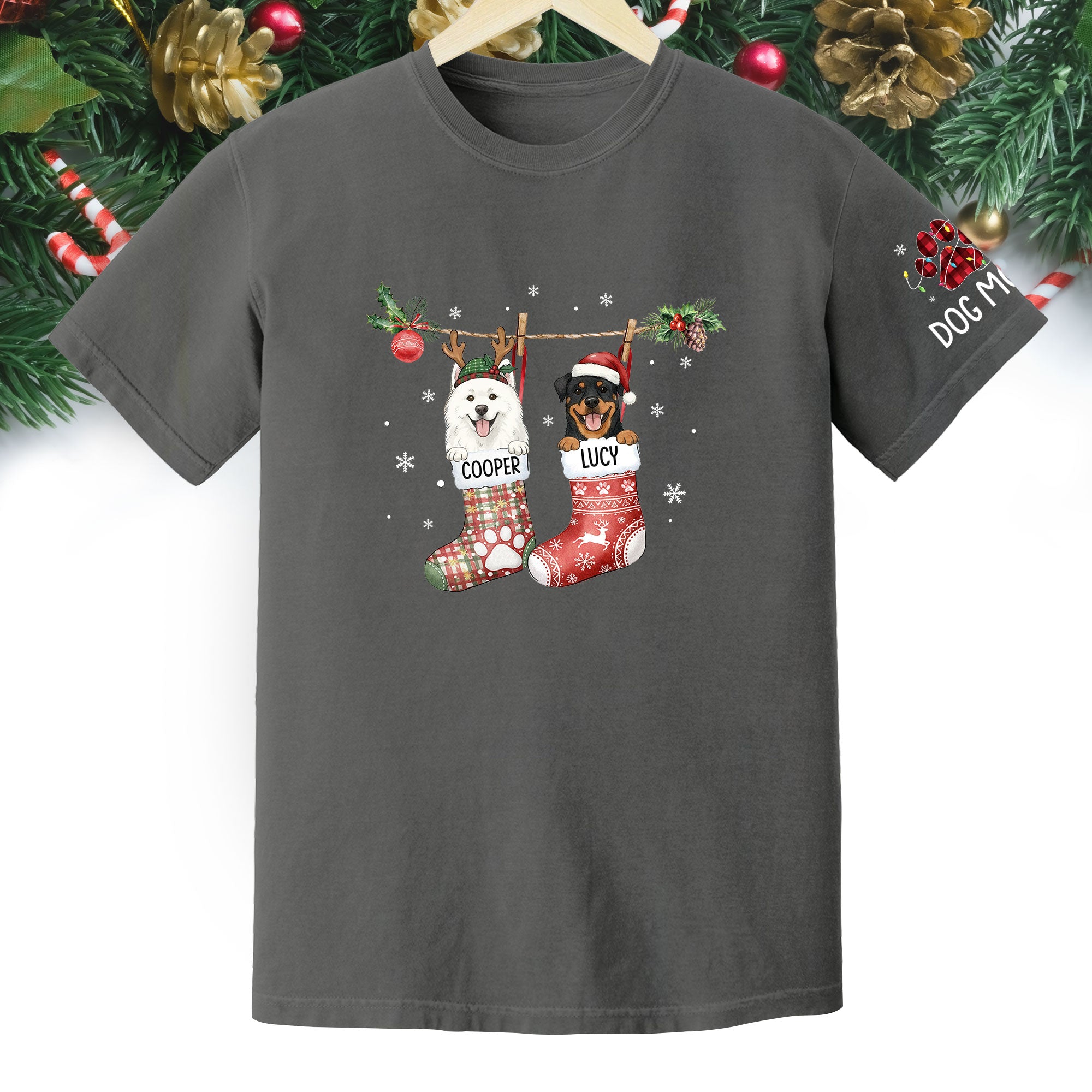 Custom Dog Lover Tee – Personalized Christmas Shirt, Cute Gift for Pet Lovers