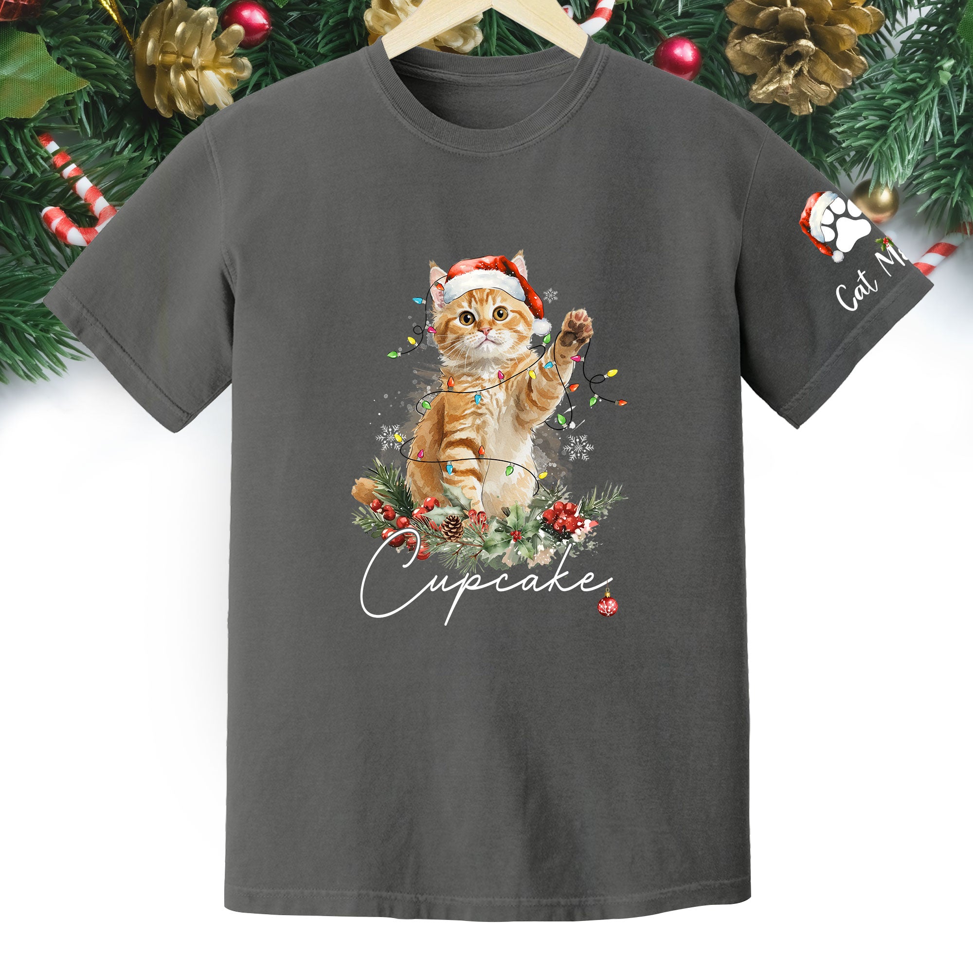 Custom Cat Lover T-Shirt – Personalized Pet Photo Christmas Shirt, Cute Gift for Pet Lovers