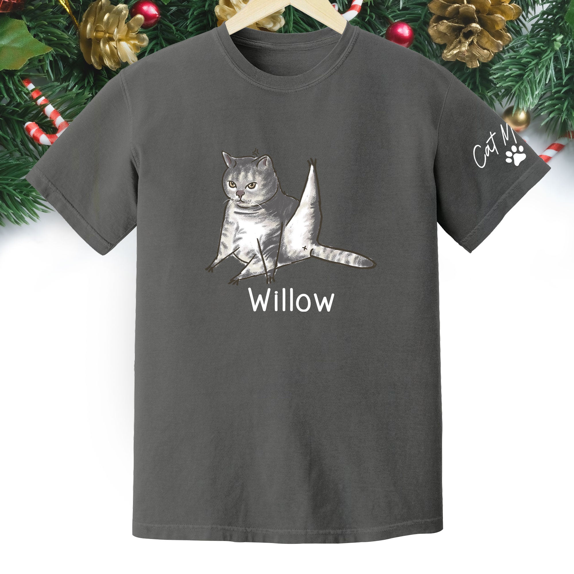 Custom Cat Mom T-Shirt – Personalized Funny Cat Shirt with Pet Photo & Name, Unique Gift for Cat Lovers