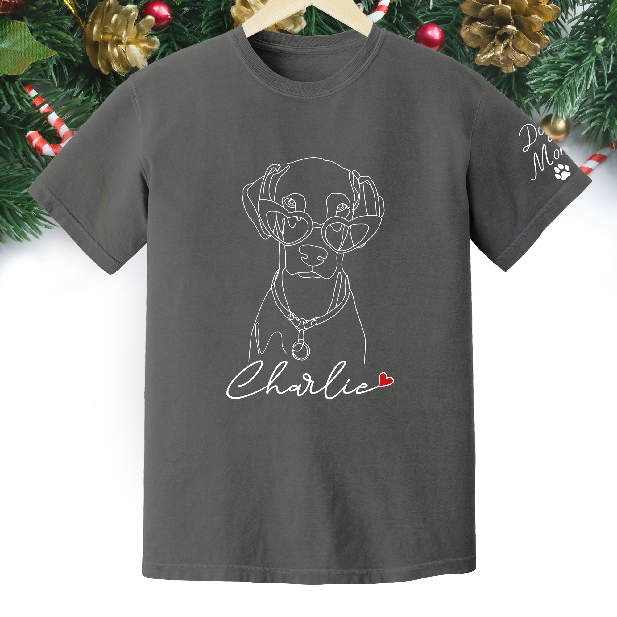 Personalized Dog Mom T-Shirt – Custom Pet Photo Shirt, Cute Christmas Gift for Dog Lovers