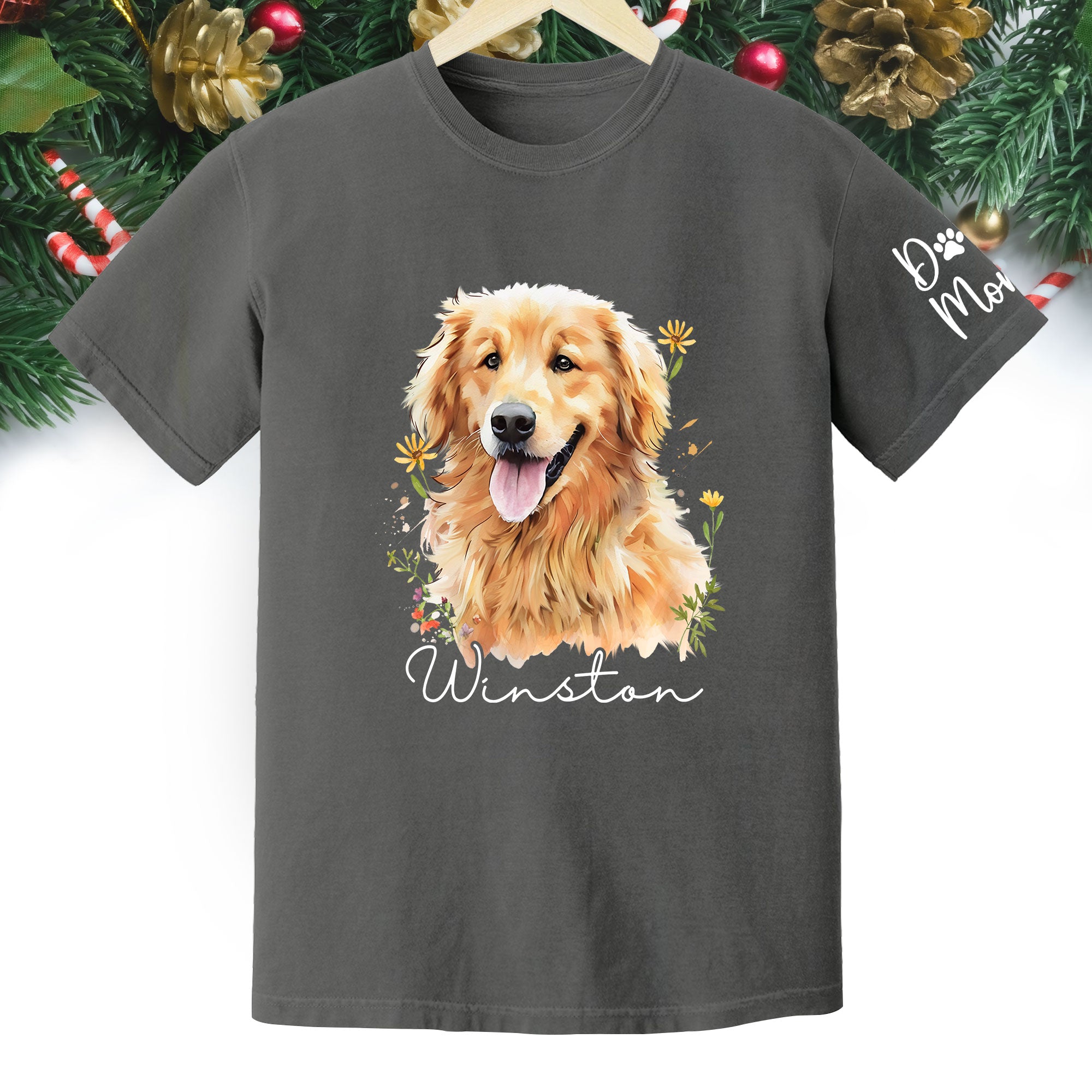 Custom Pet Portrait T-Shirt – Personalized Dog Lover Tee, Unique Gift for Dog Mom & Dog Dad