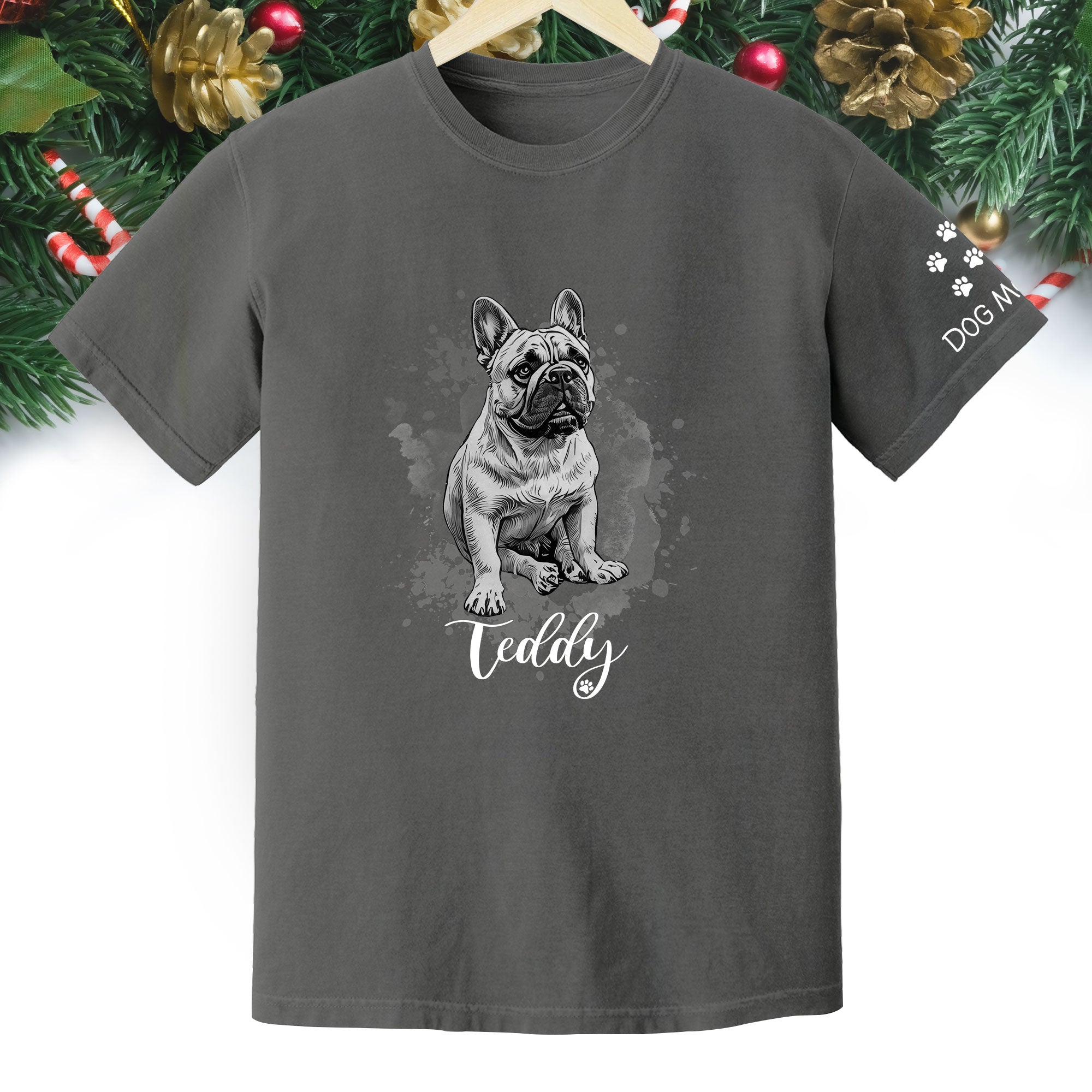 Custom Dog Mom T-Shirt – Personalized Pet Portrait Tee from Photo, Unique Gift for Dog Lovers