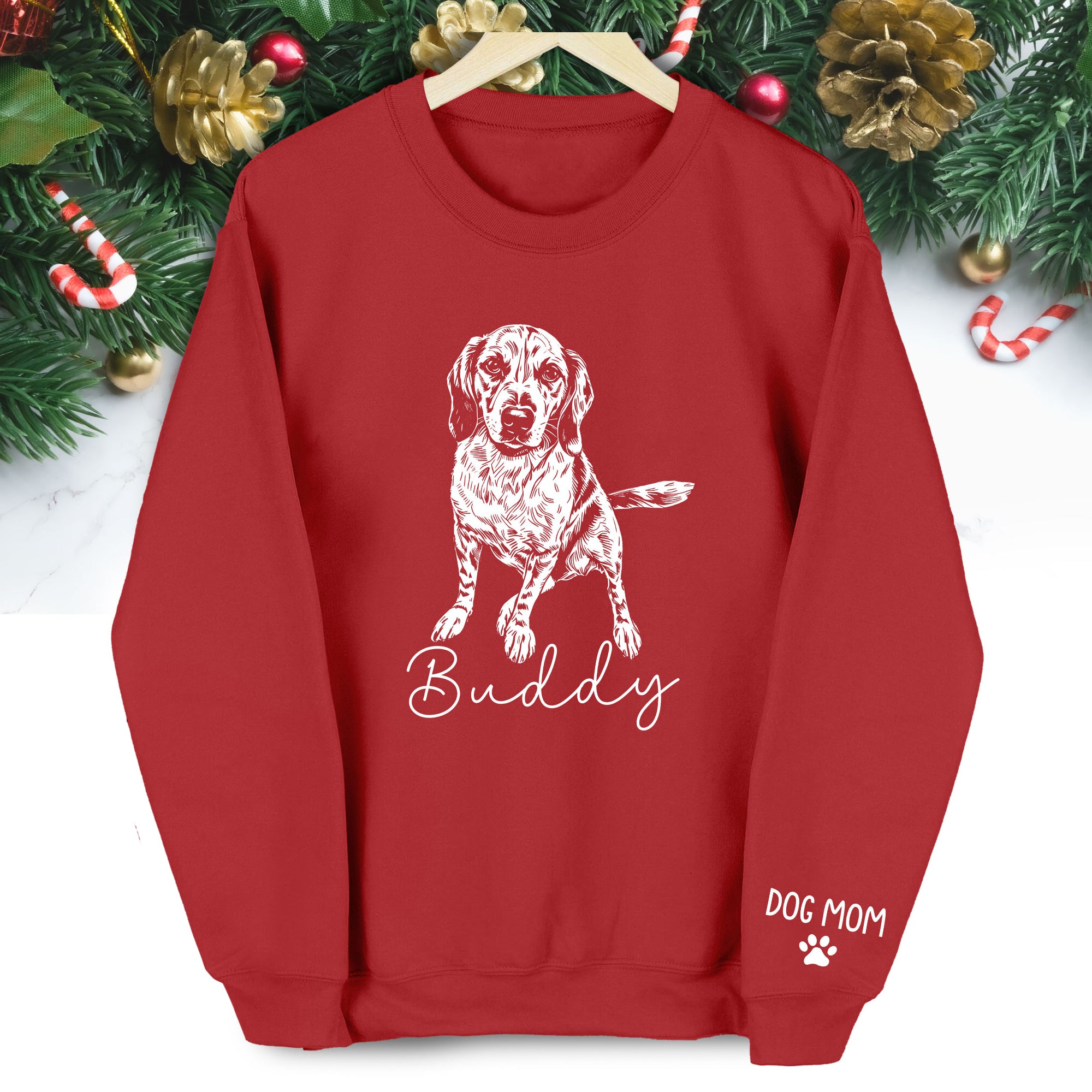 Custom Dog Mom Sweatshirt – Personalized with Your Dog’s Picture, Great Gift for Dog Lovers