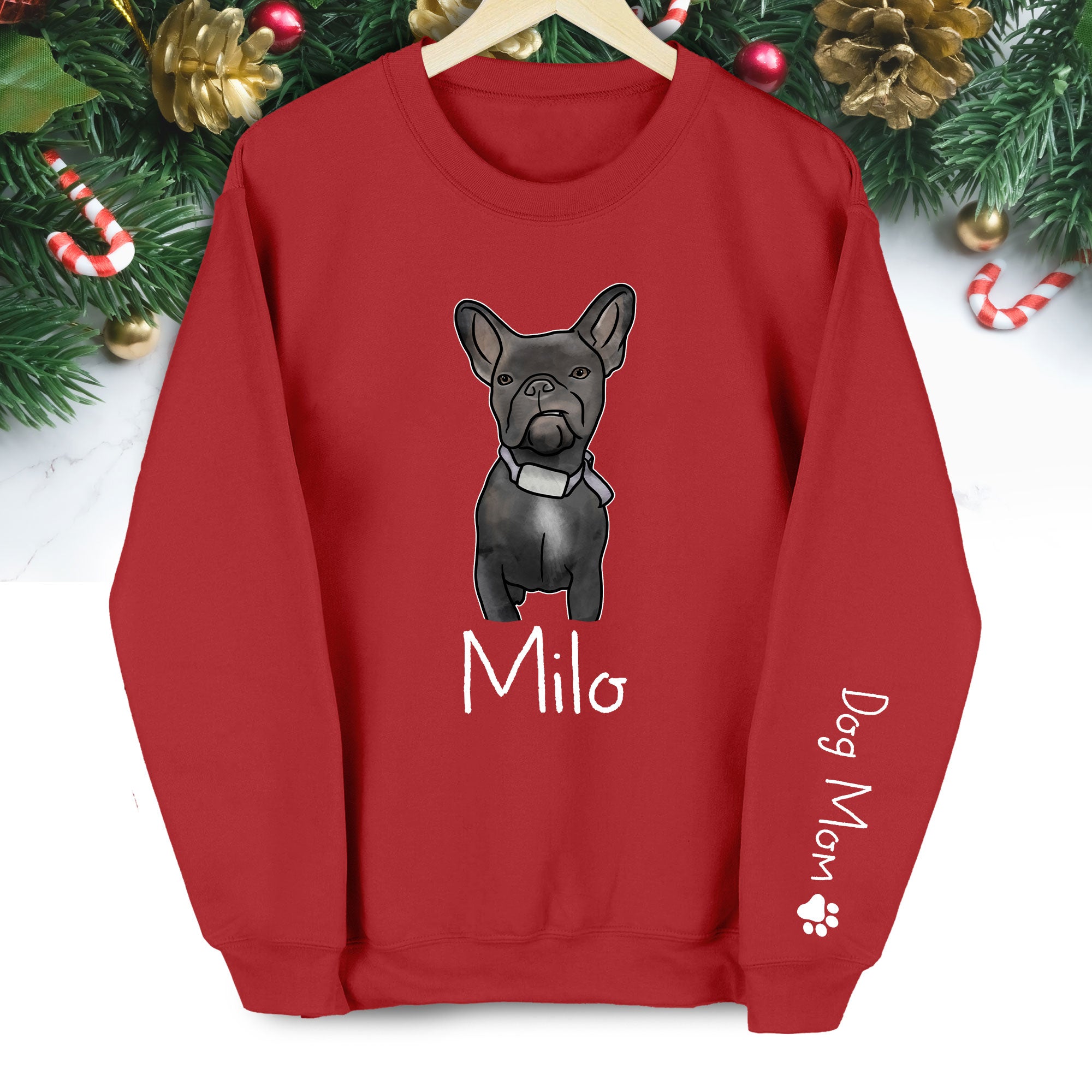 Custom Dog Lover Sweatshirt – Personalized Pet Photo Crewneck, Christmas Gift for Women