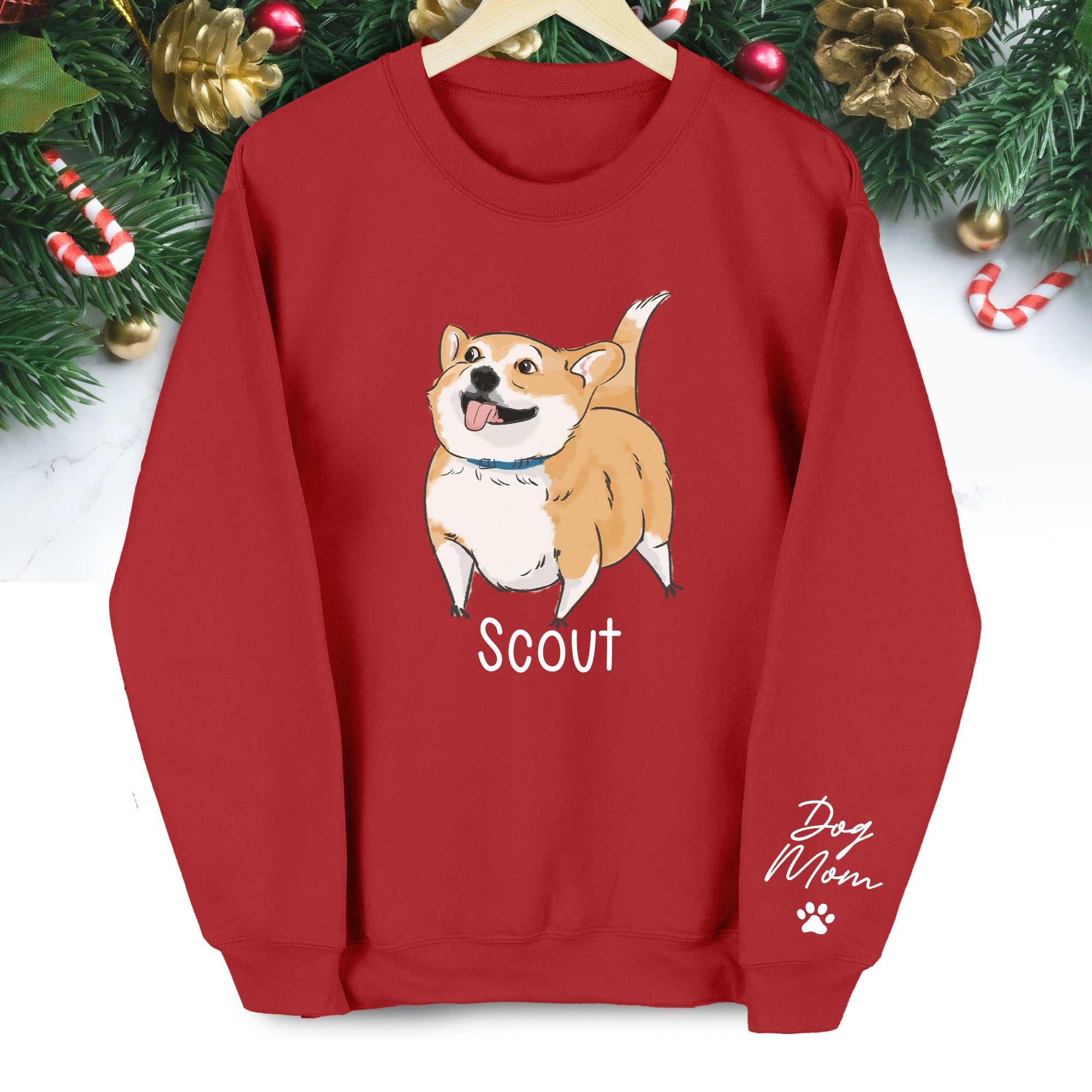Custom Dog Sweatshirt - Photo & Text Personalized Christmas Gift for Pet Lovers