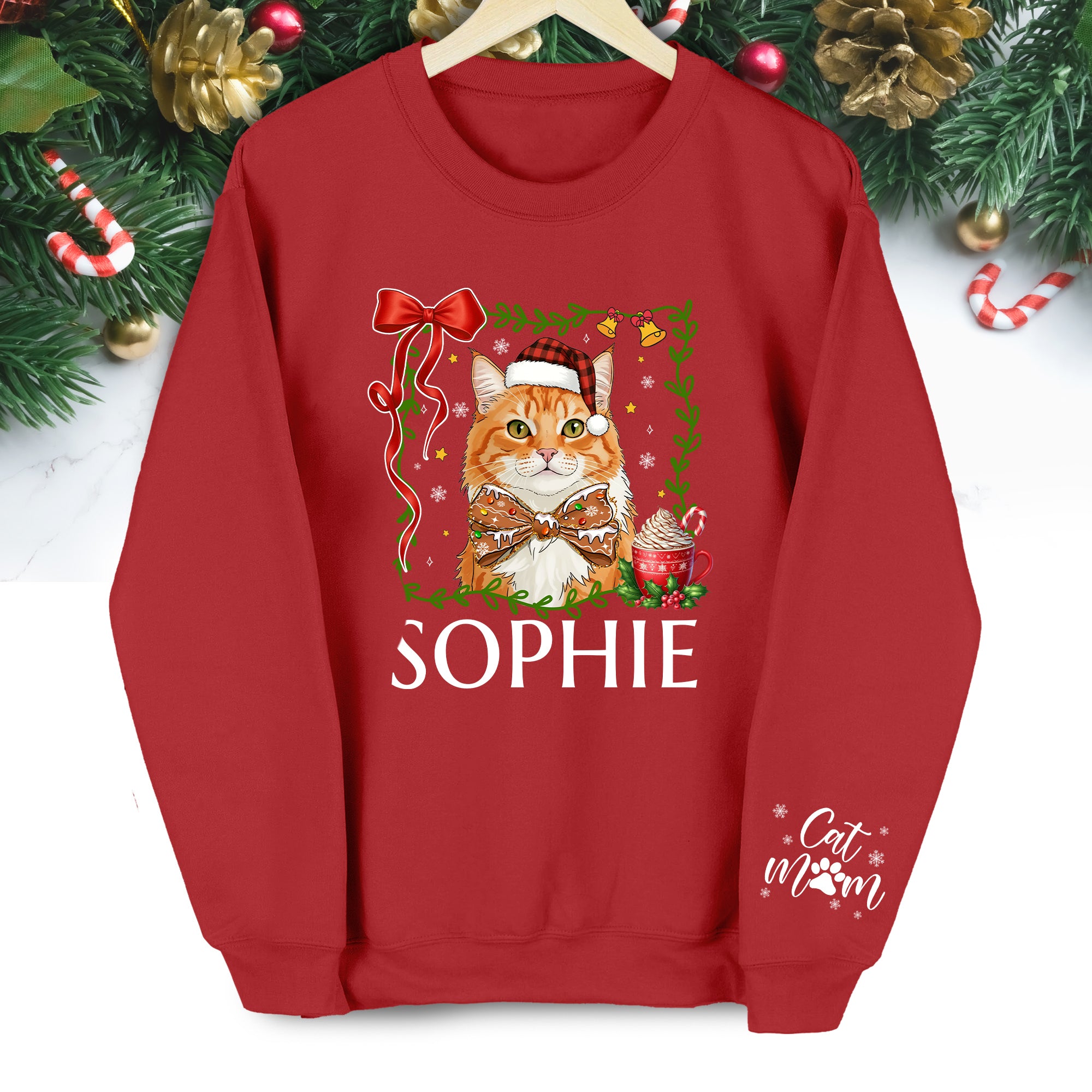 Personalized Cat Mom Sweatshirt – Holiday Sweatshirt for Women
