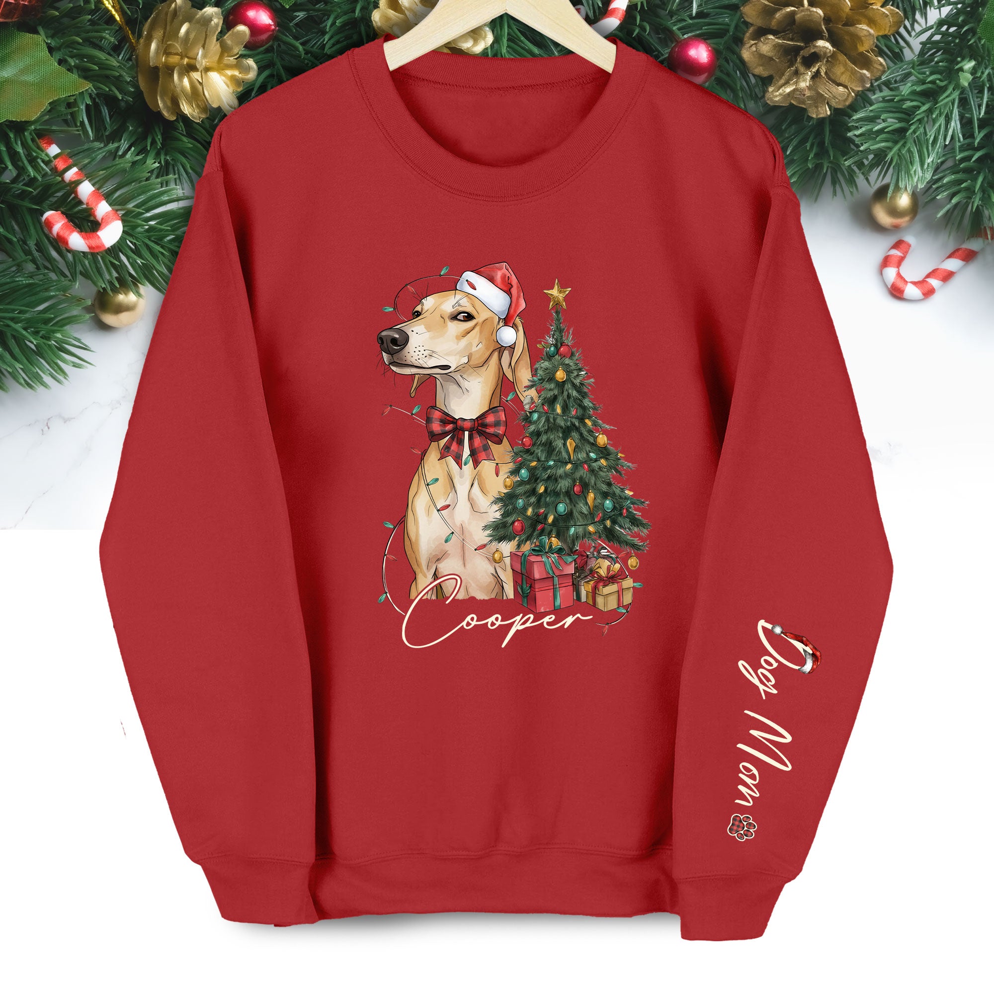 Personalized Dog Mom Sweatshirt, Christmas Sweatshirts For Women, Dog Mom Gift