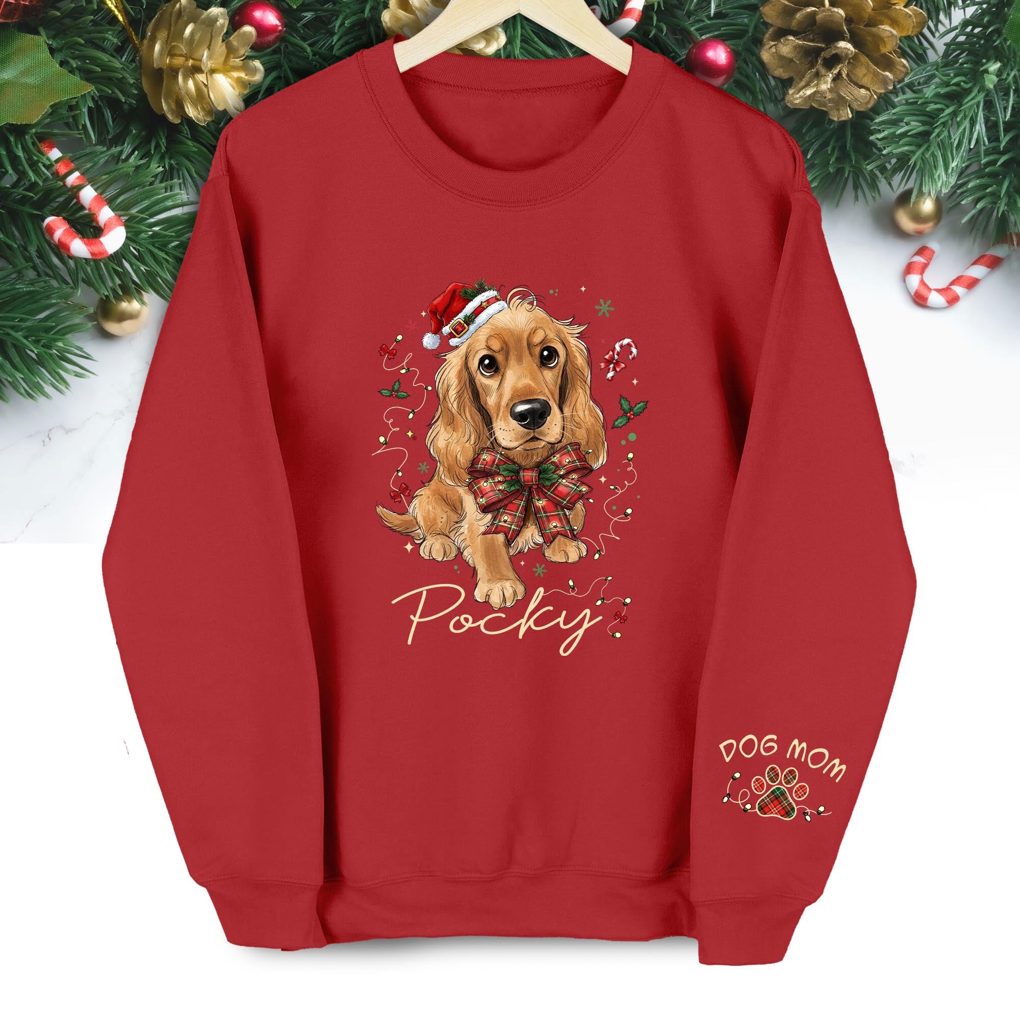 Dog Mom Christmas Sweatshirt – Custom Pet Lover Gift