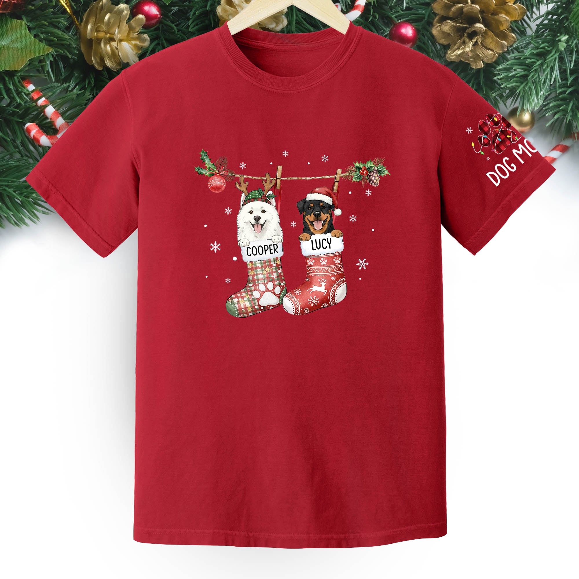 Custom Dog Lover Tee – Personalized Christmas Shirt, Cute Gift for Pet Lovers