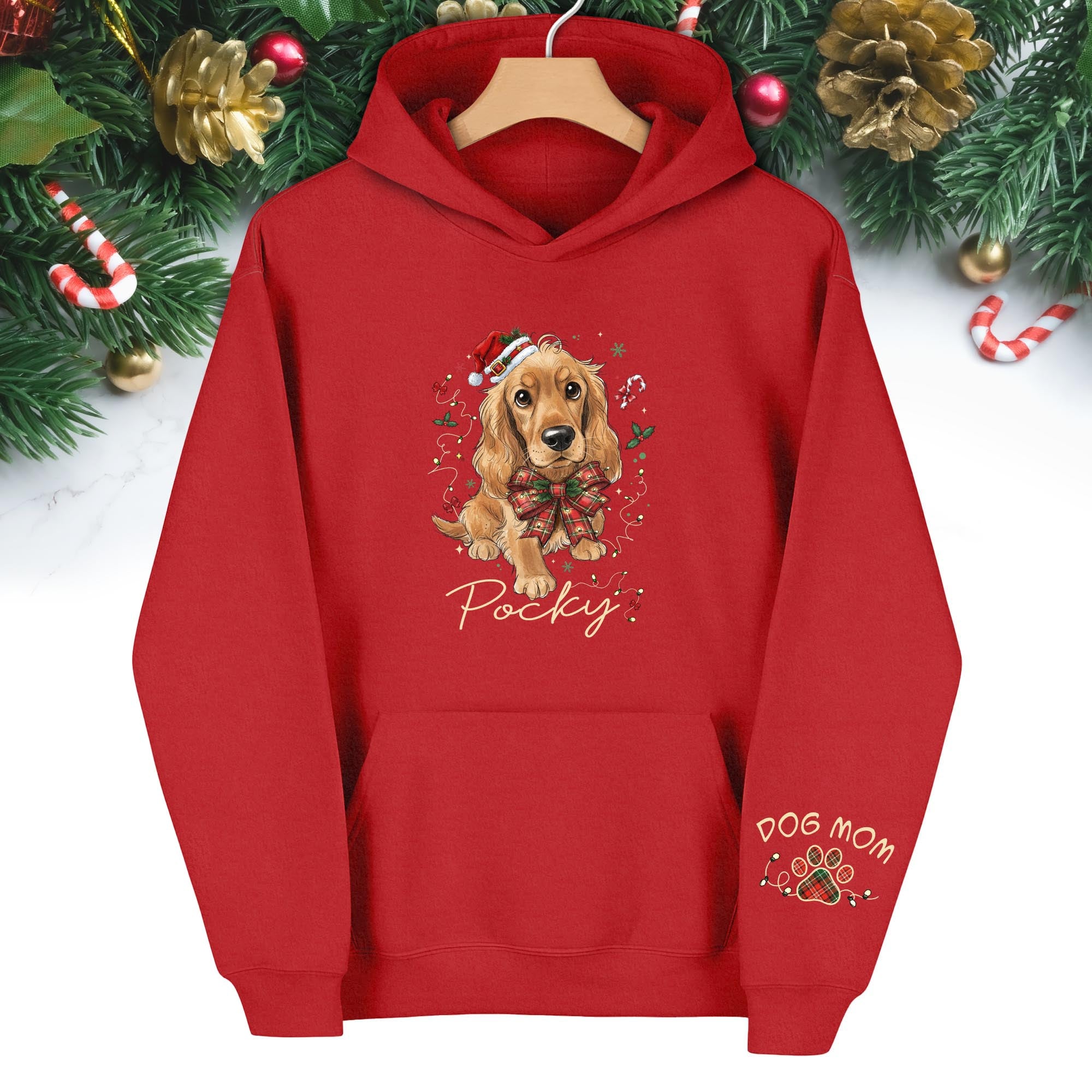 Custom Christmas Dog Hoodie – Personalized Pet Photo Gift for Dog Moms