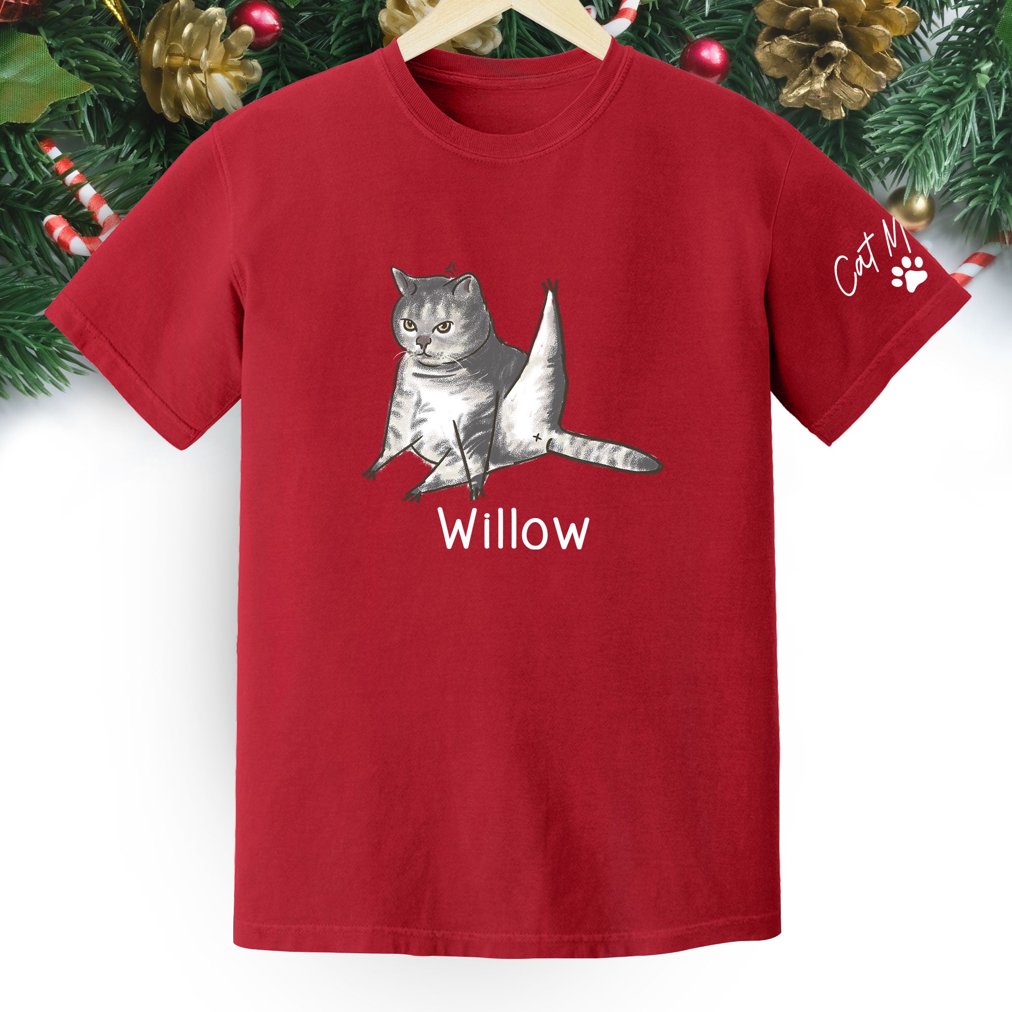 Custom Cat Mom T-Shirt – Personalized Funny Cat Shirt with Pet Photo & Name, Unique Gift for Cat Lovers