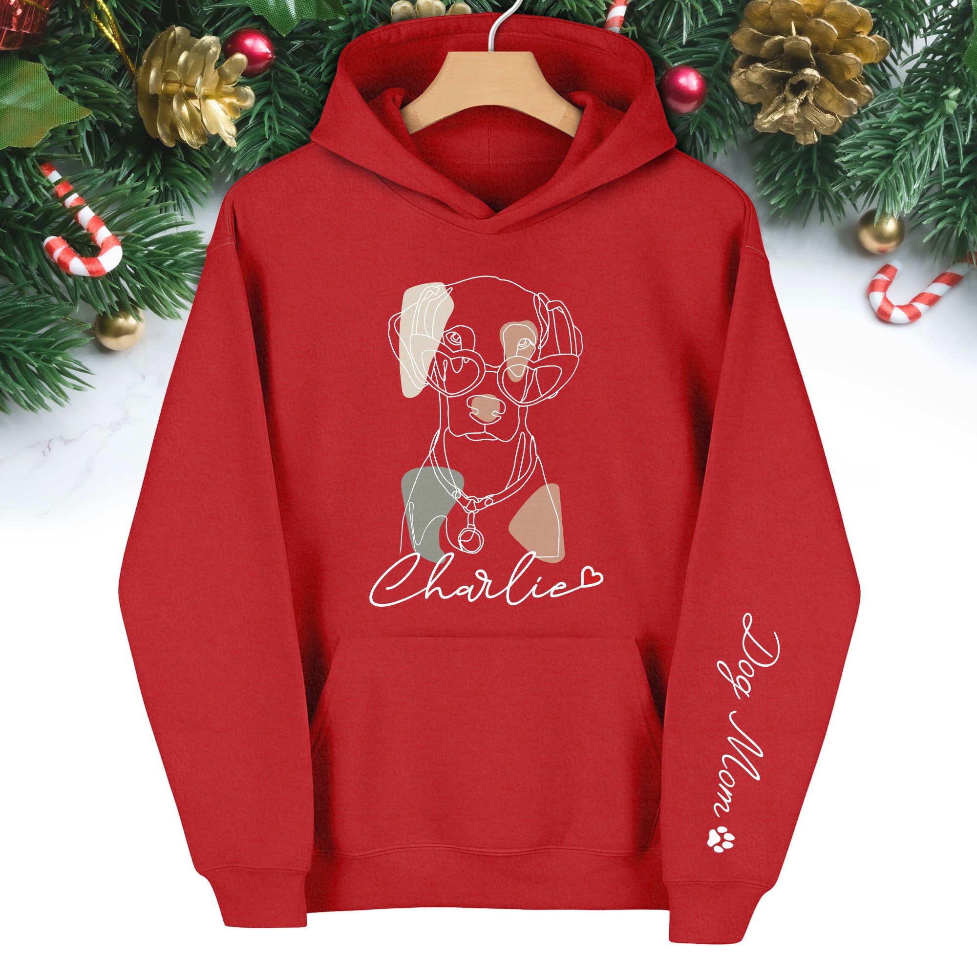 Custom Pet Line Art Hoodie – Personalized Dog & Cat Photo Gift for Pet Lovers