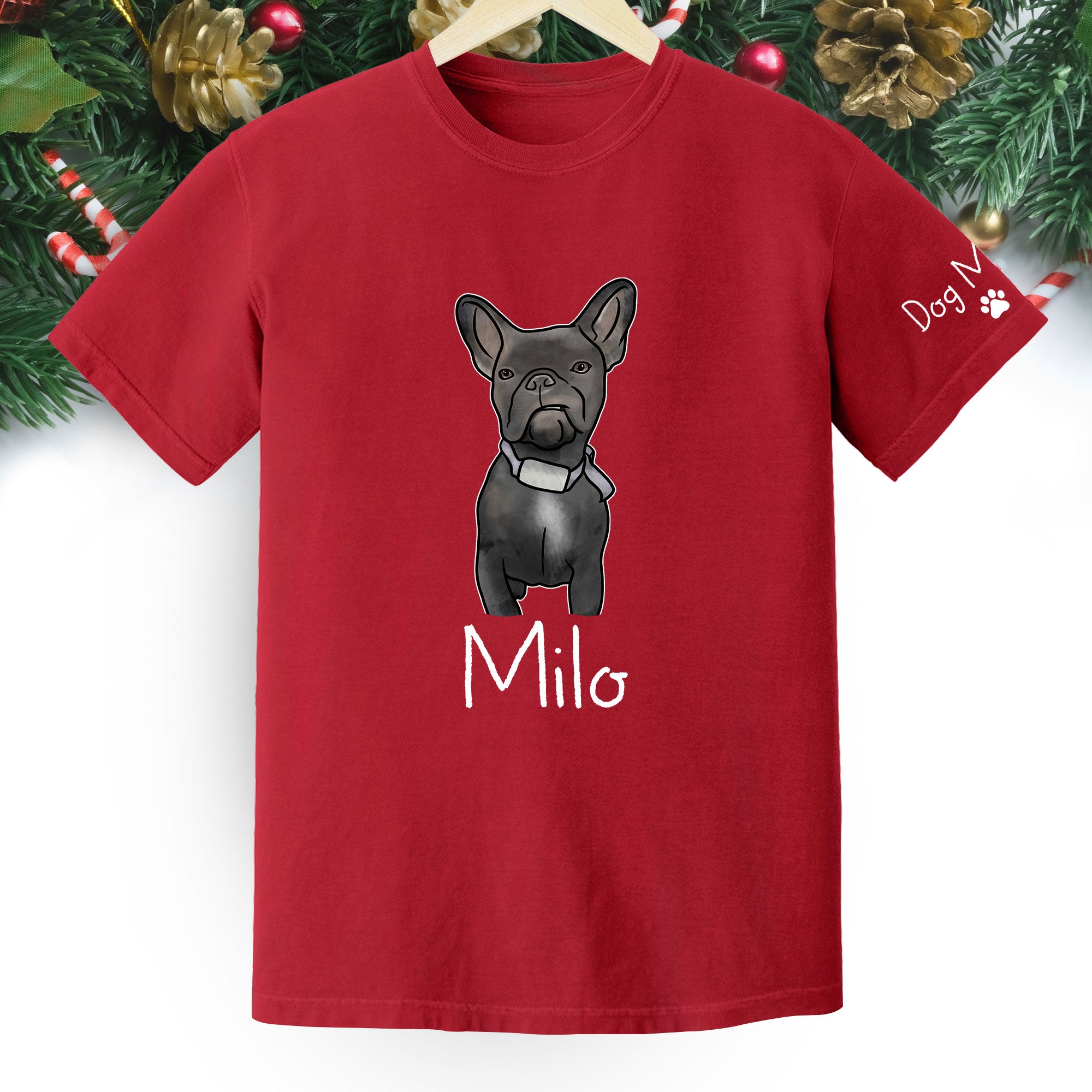 Custom Pet Portrait T-Shirt – Personalized Dog Lover Tee from Photo, Cute Gift for Dog Mom & Dog Dad