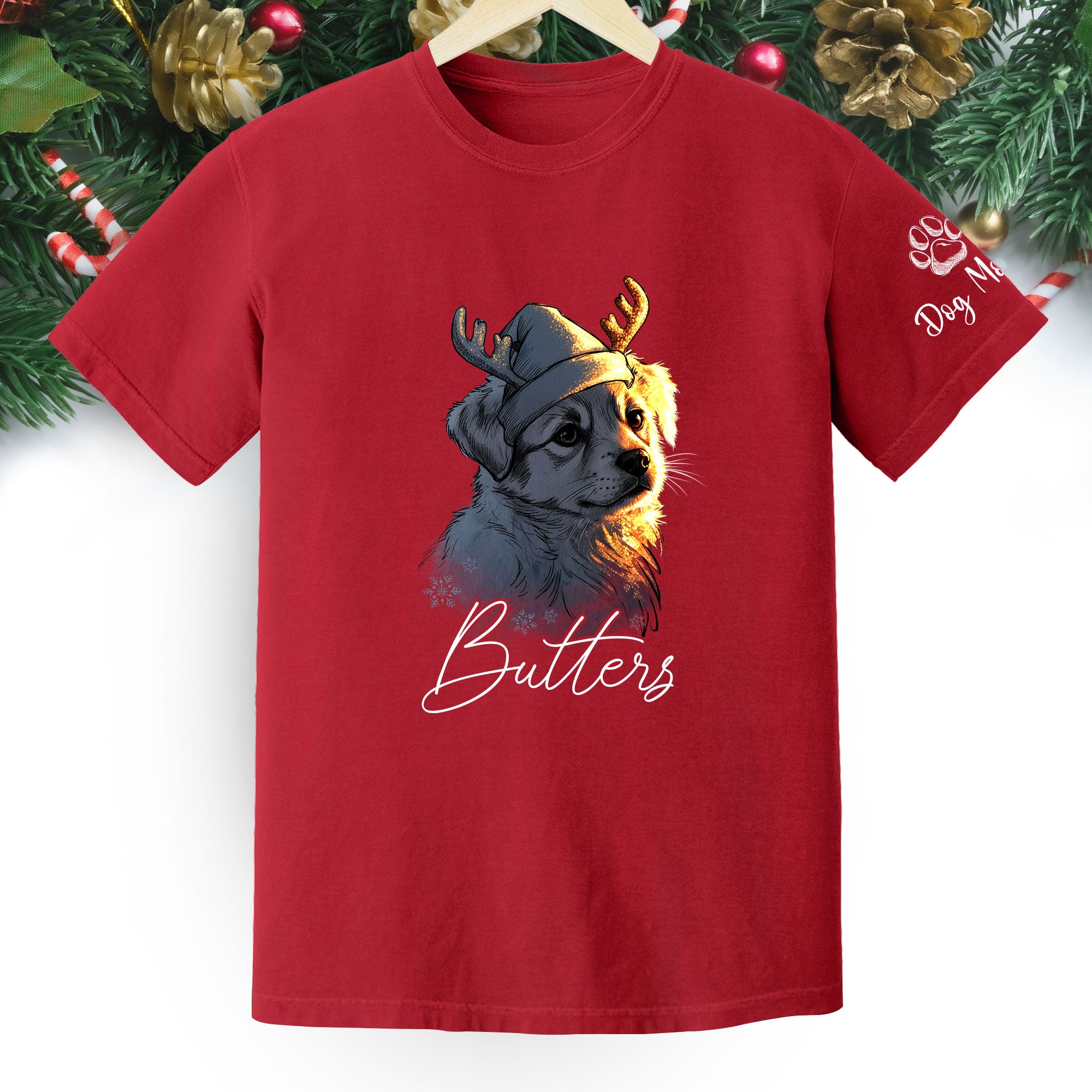 Festive Dog Mom Tee – Christmas Shirt for Women Who Love Their Pup