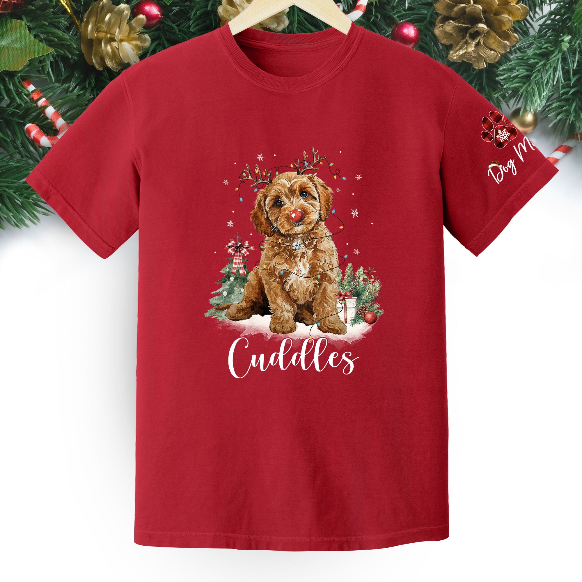 Holiday Dog Mom T-Shirt – Cozy Christmas Pet Lover Gift Idea